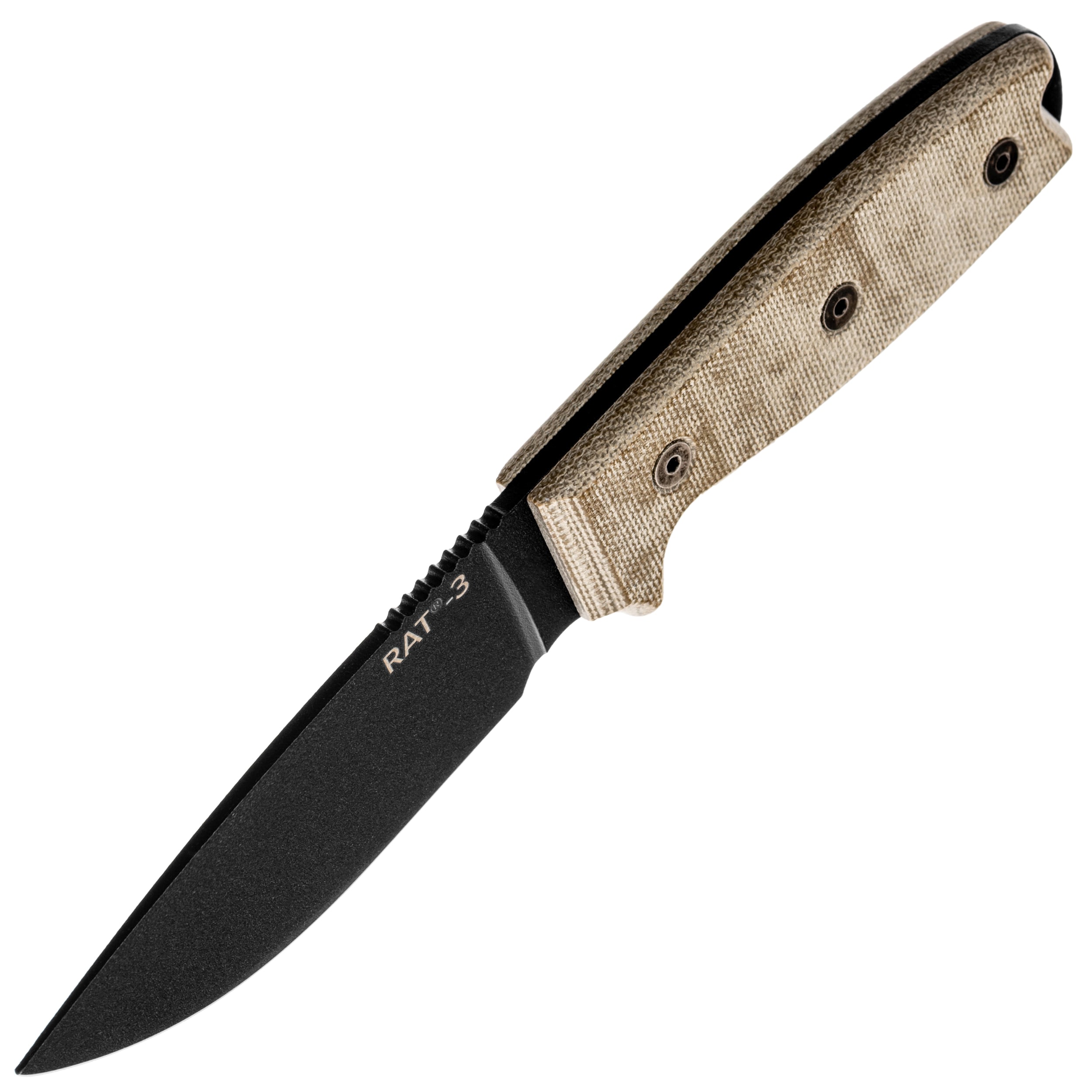 Nóż Ontario Rat 3 Nylon Sheath Black Edge - Tan