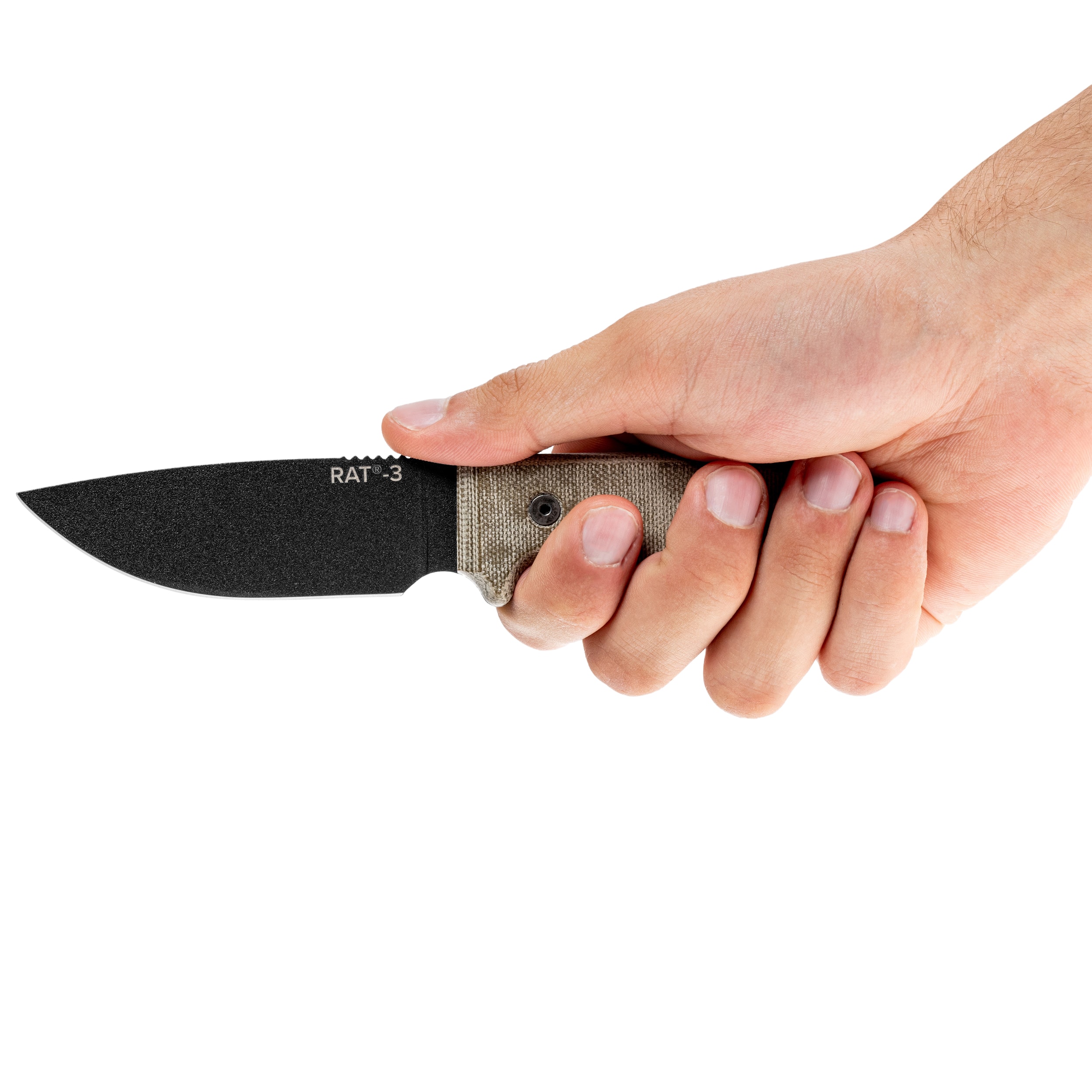 Nóż Ontario Rat 3 Nylon Sheath Black Edge - Tan