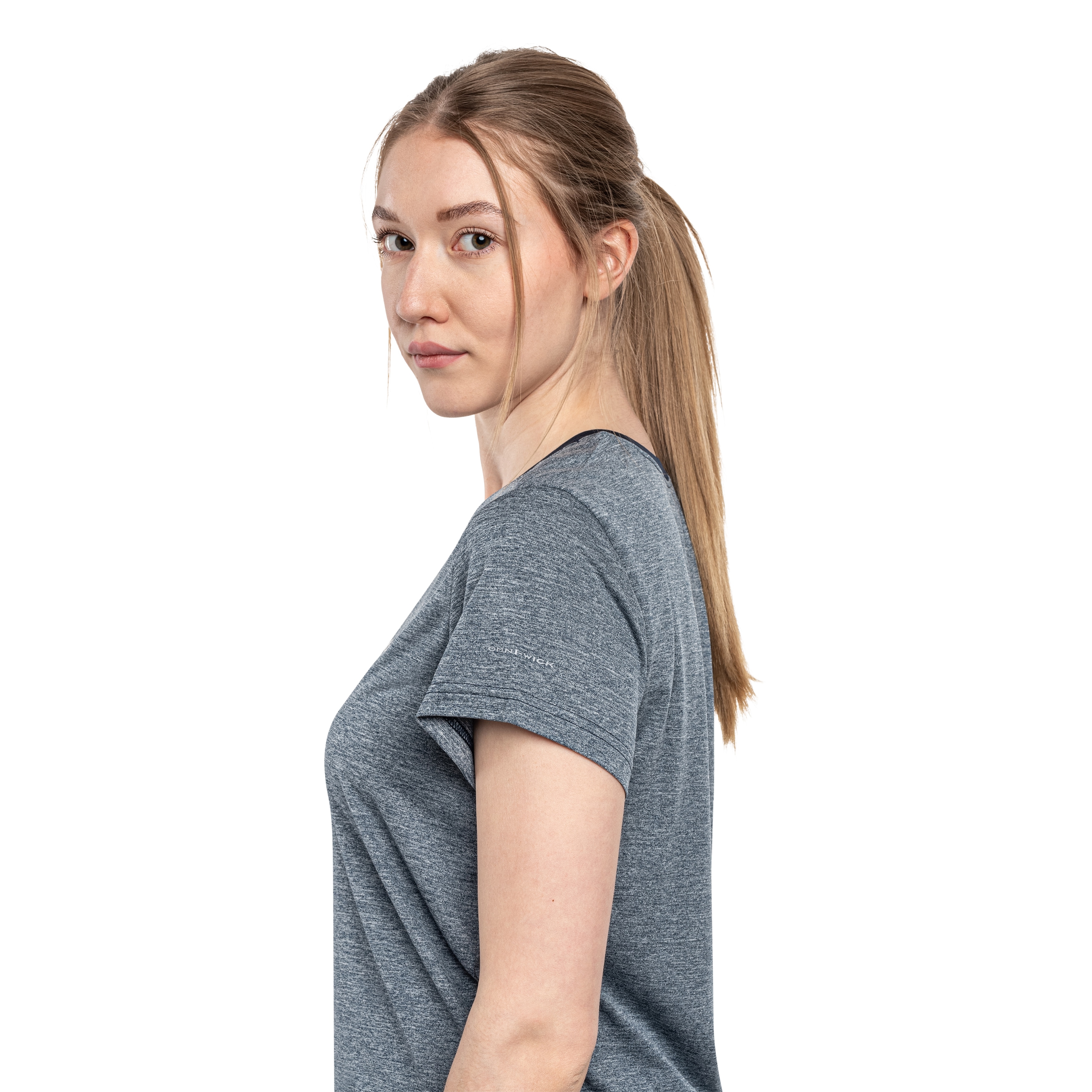 Koszulka T-shirt damska Columbia Bluevista Hill Short Sleeve Crew - Collegiate Navy Heather