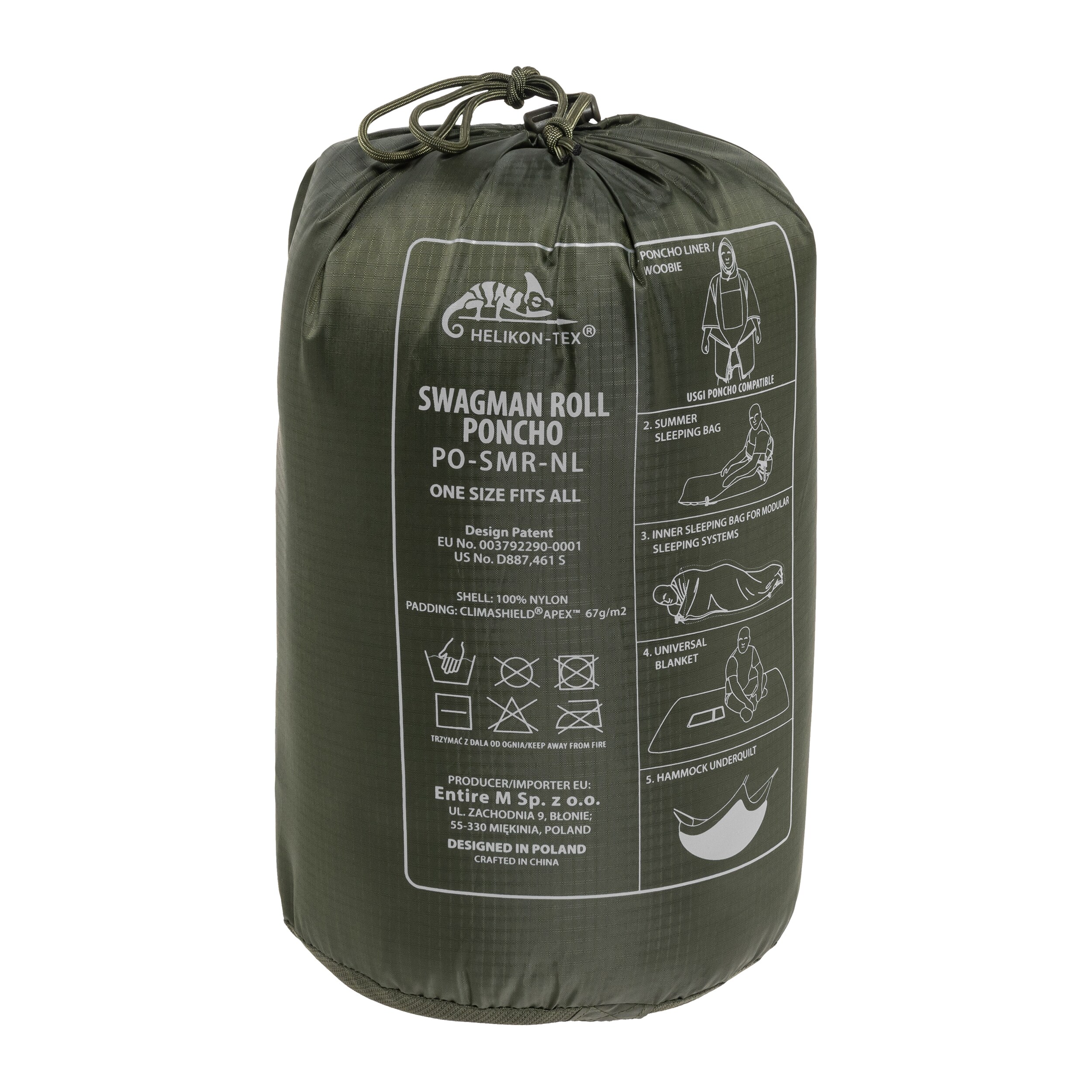 Ponczo Helikon Swagman Roll Climashield Apex z funkcją śpiwora - wz.93 Pantera PL Woodland
