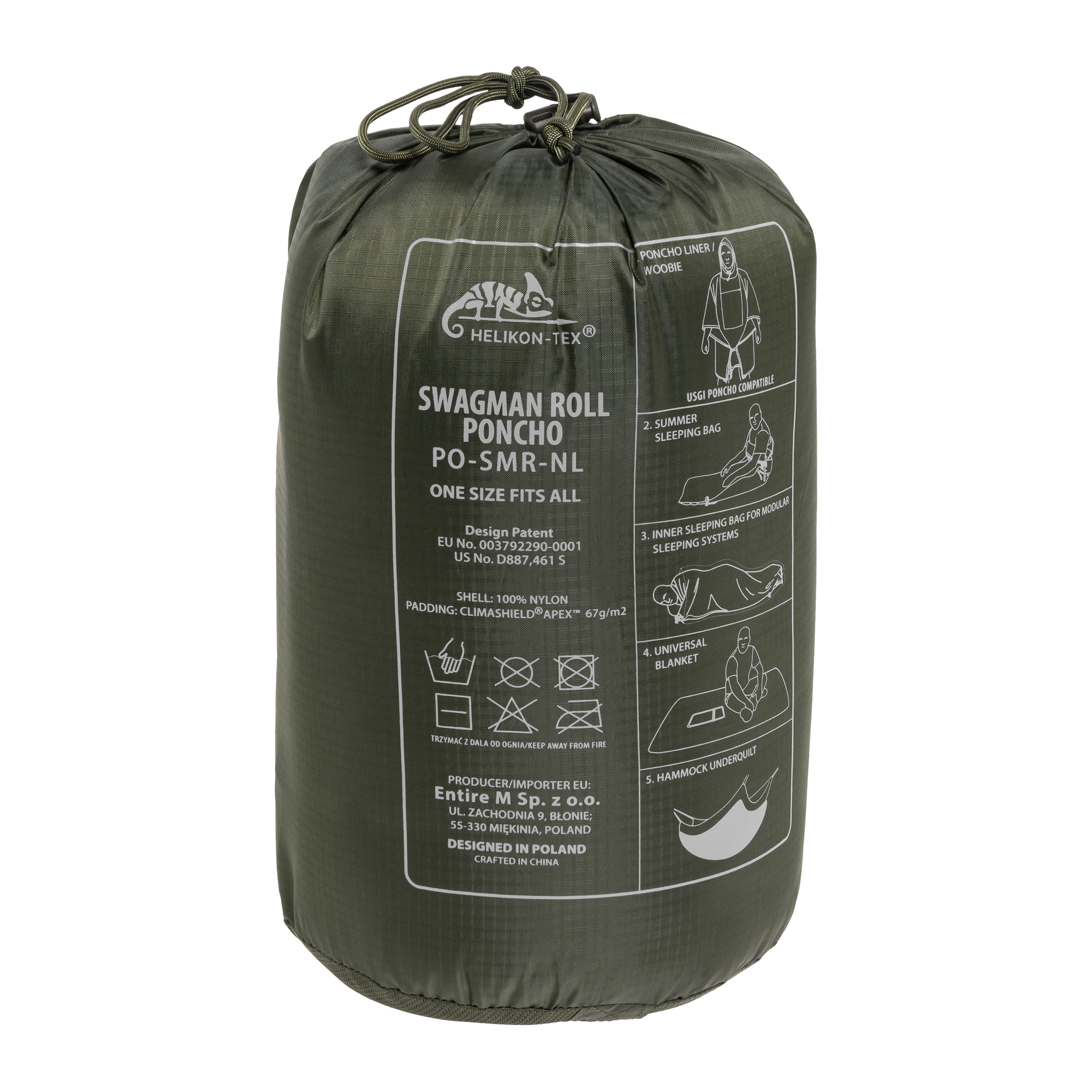 Ponczo Helikon-Tex Swagman Roll Climashield Apex z funkcją śpiwora - wz.93 Pantera PL Woodland