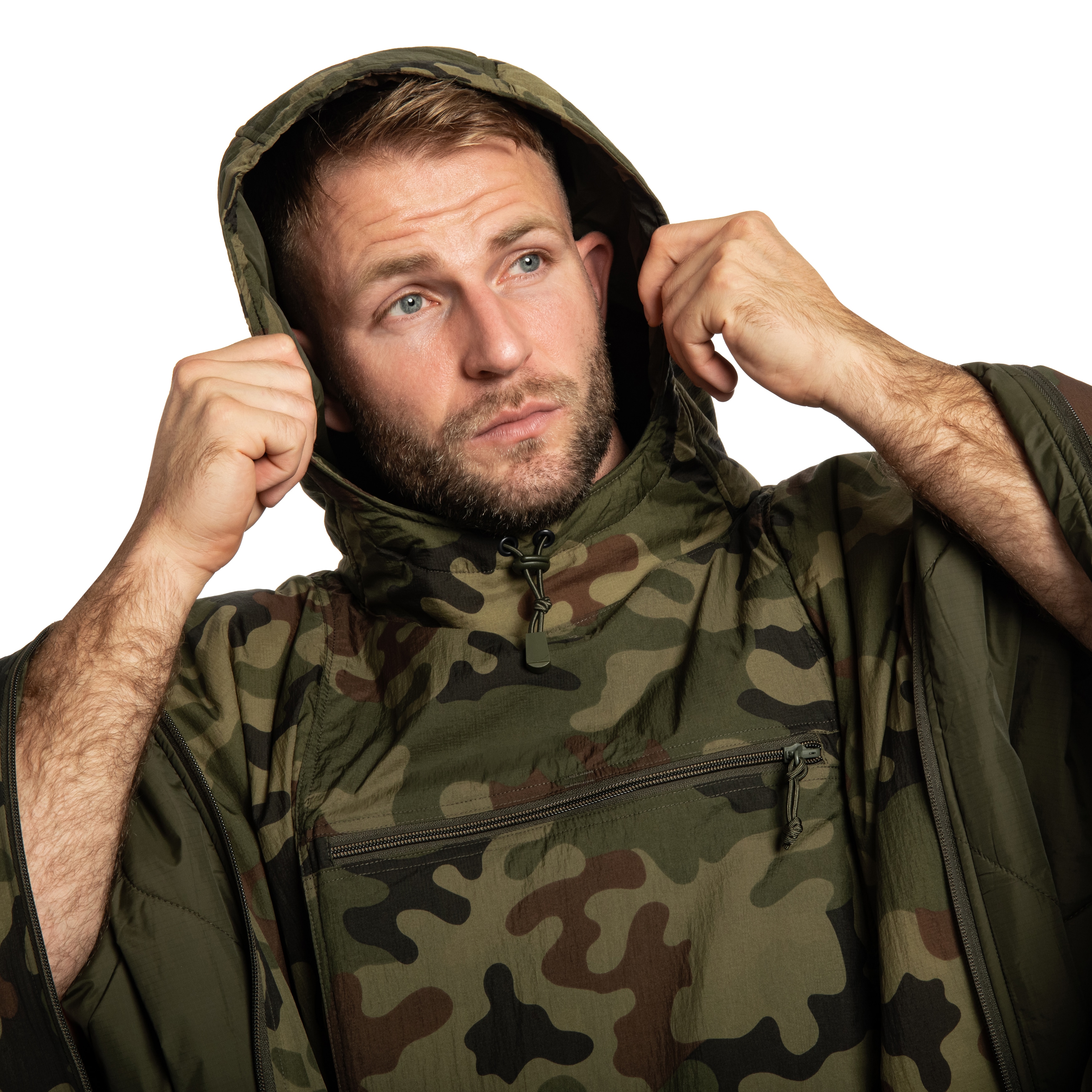 Ponczo Helikon-Tex Swagman Roll Climashield Apex z funkcją śpiwora - wz.93 Pantera PL Woodland