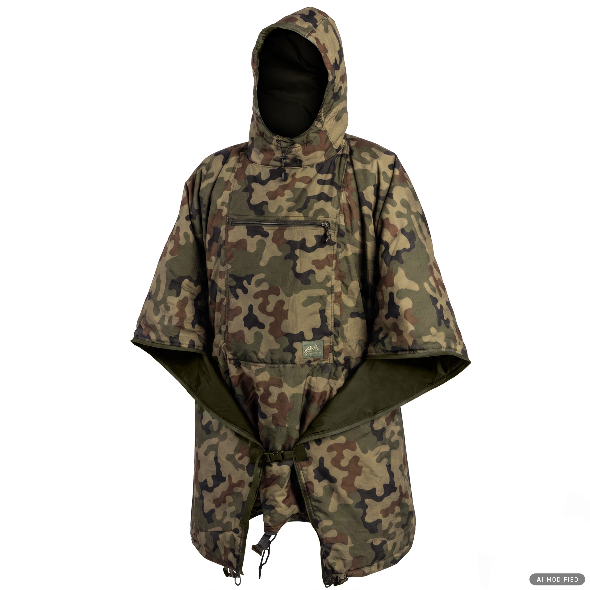 Ponczo Helikon-Tex Swagman Roll Climashield Apex z funkcją śpiwora - wz.93 Pantera PL Woodland