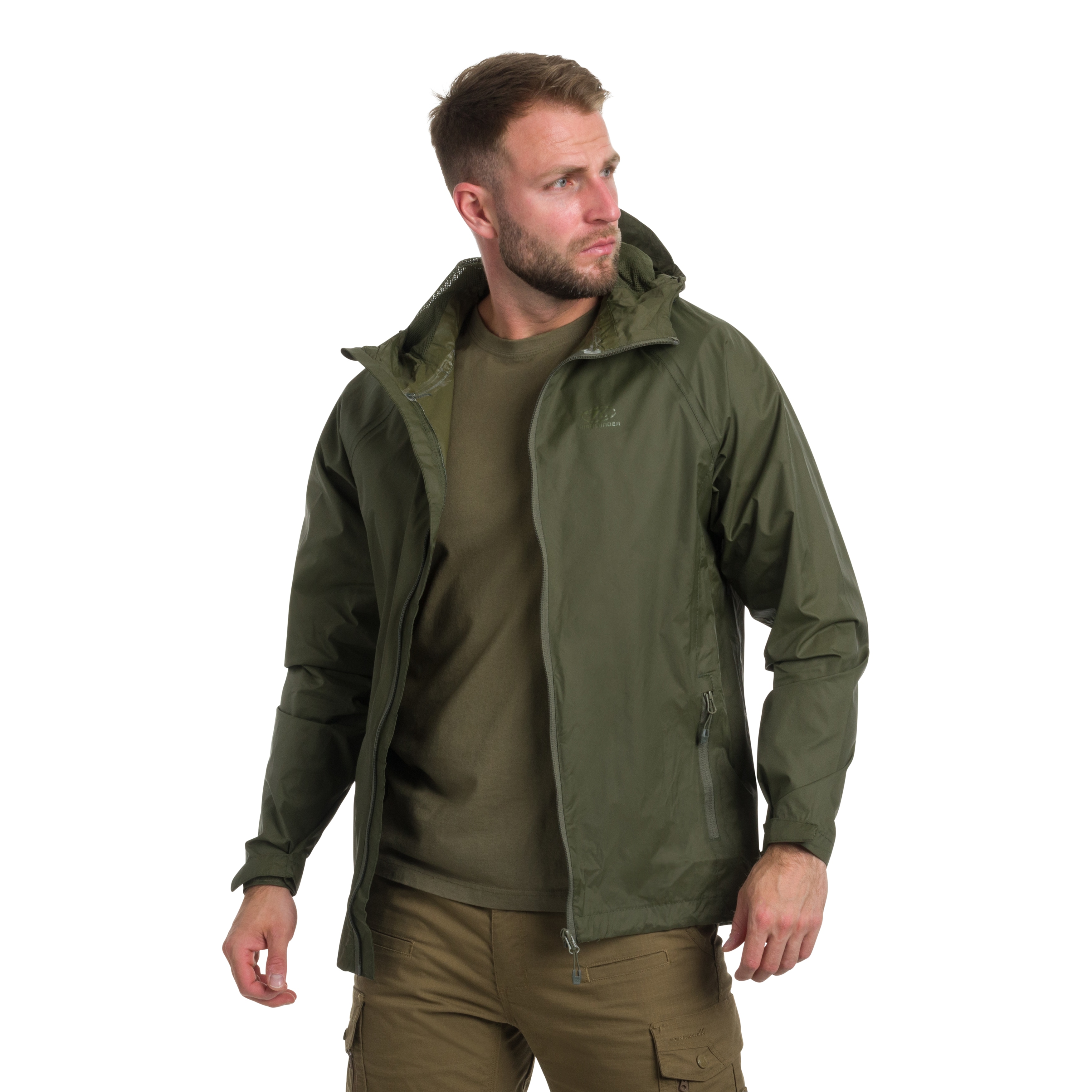 Kurtka Highlander Outdoor Stow & Go Pack Away V2 - Olive Green