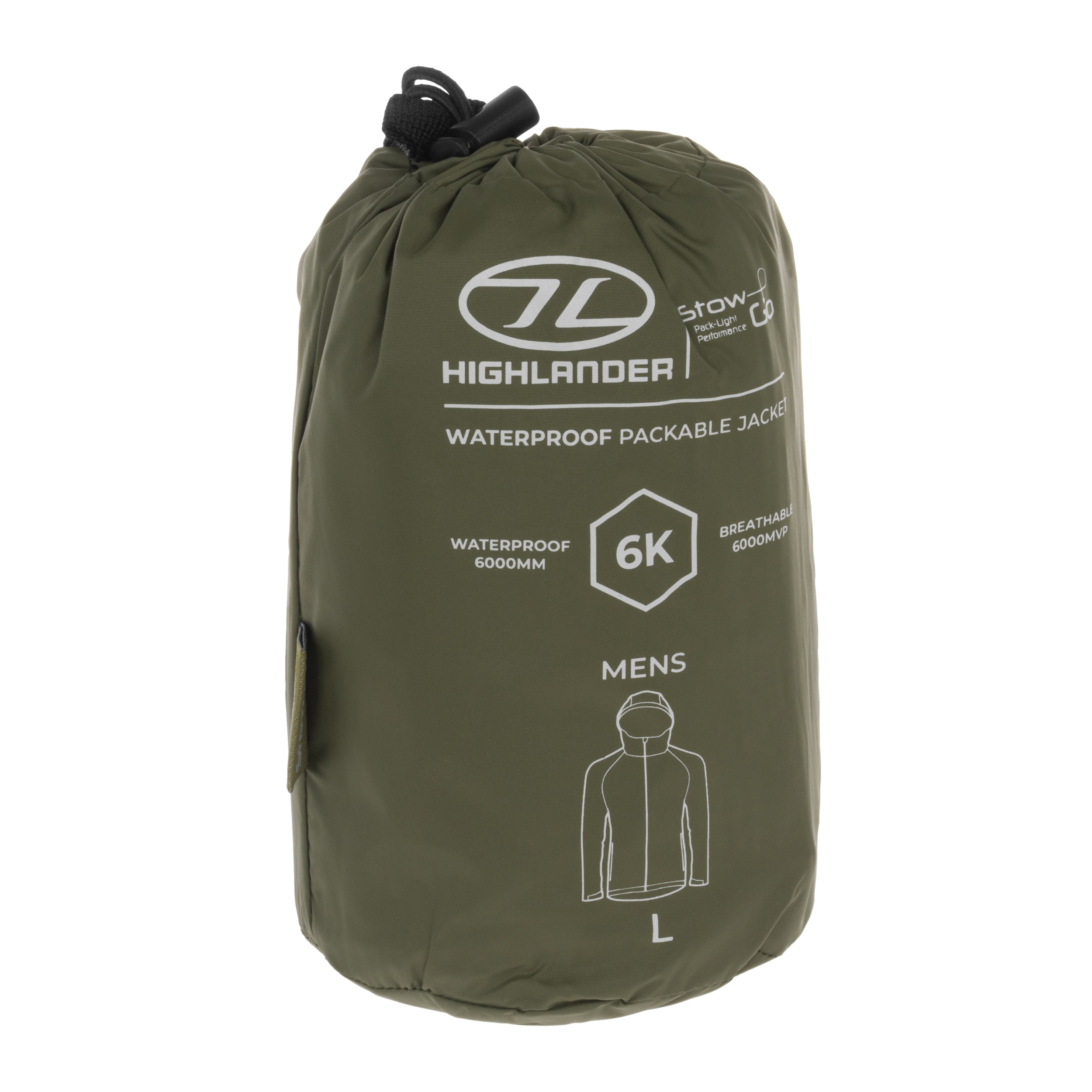 Kurtka Highlander Outdoor Stow & Go Pack Away V2 - Olive Green