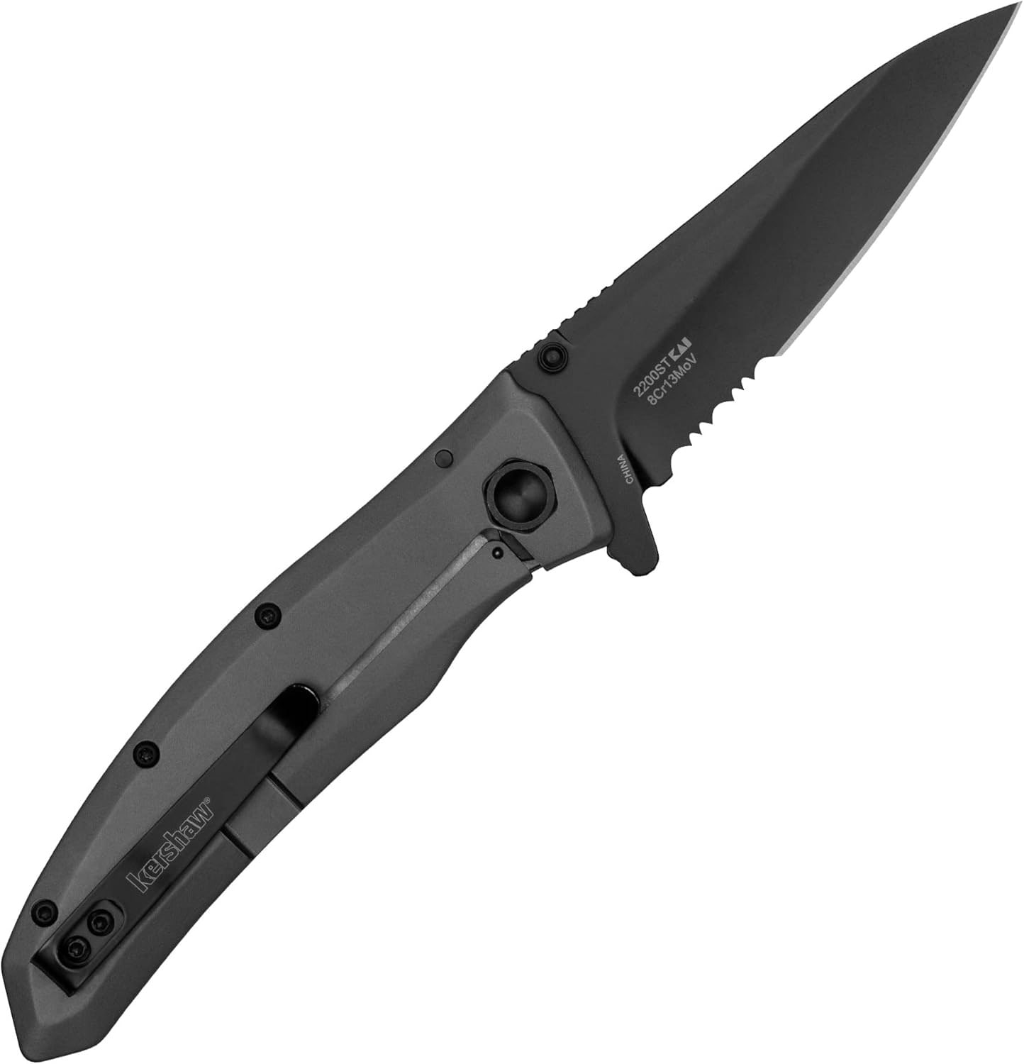 Nóż składany Kershaw Grid - ‎Grey/Black Serrated