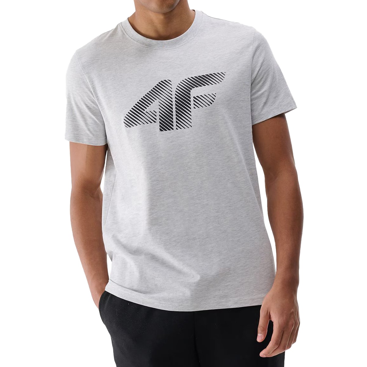 Koszulka T-Shirt 4F M2257  - Chłodny Jasny Szary Melanż