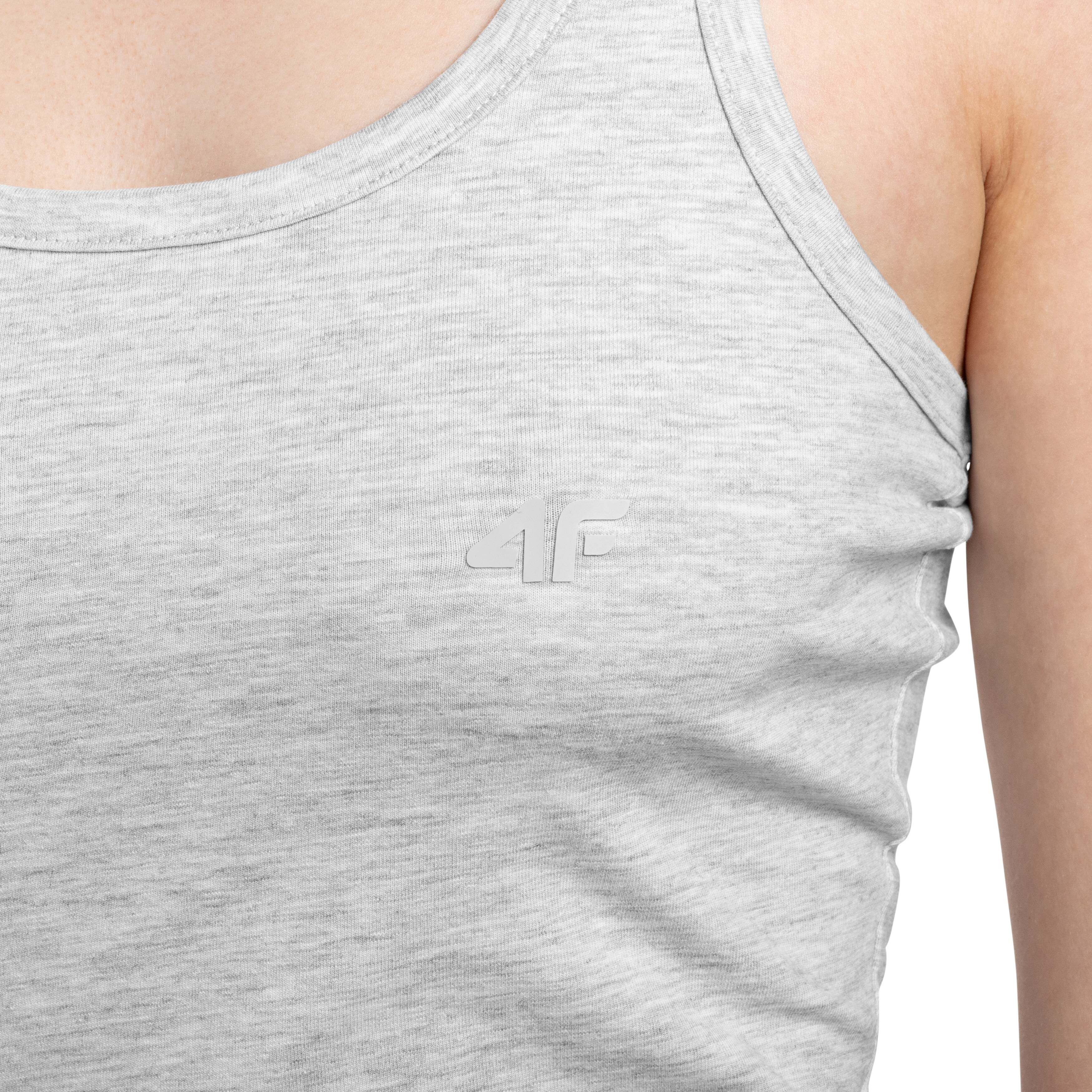 Koszulka damska 4F F124 - Chłodny Jasny Szary Melanż
