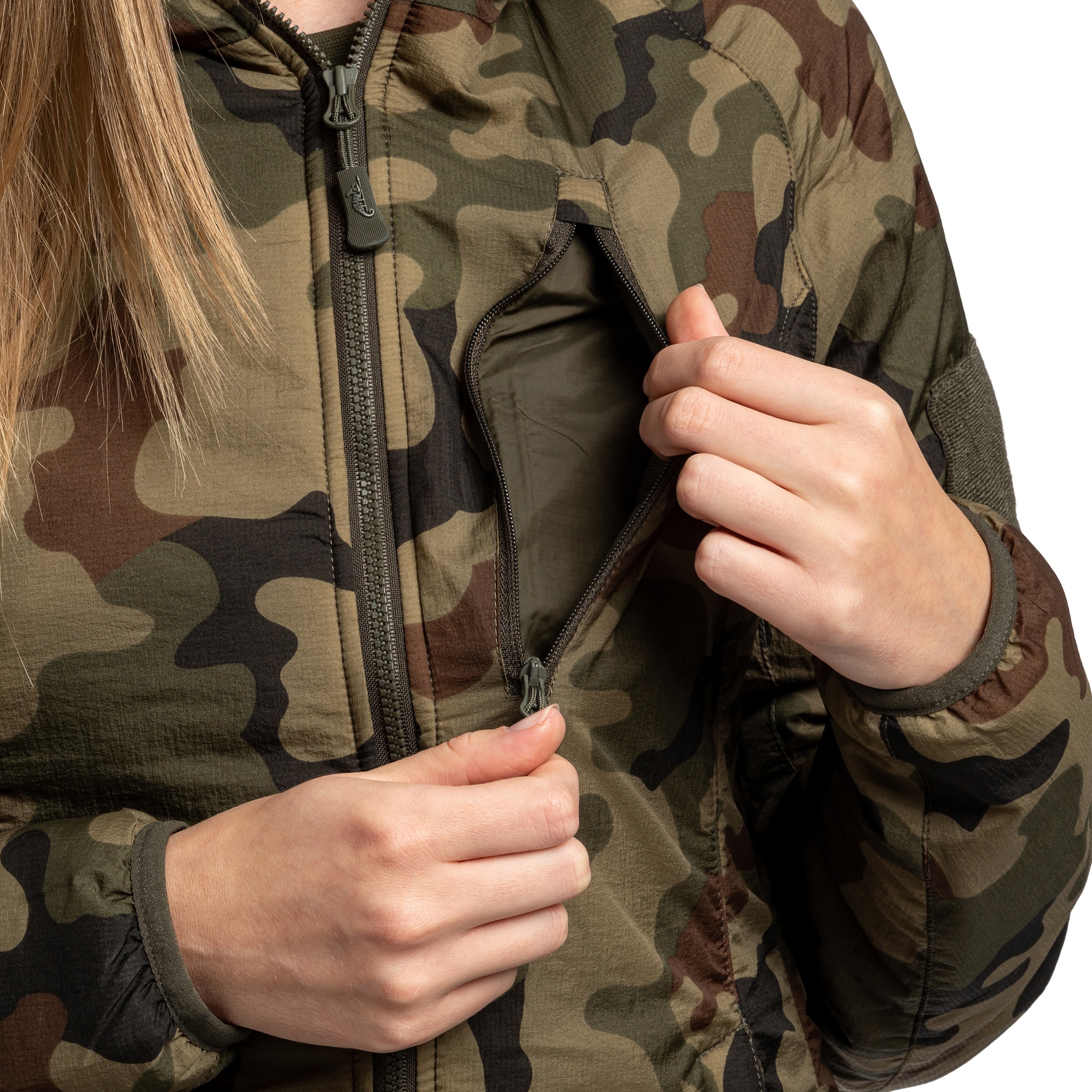 Жіноча куртка Helikon Wolfhound Hoodie - PL Woodland