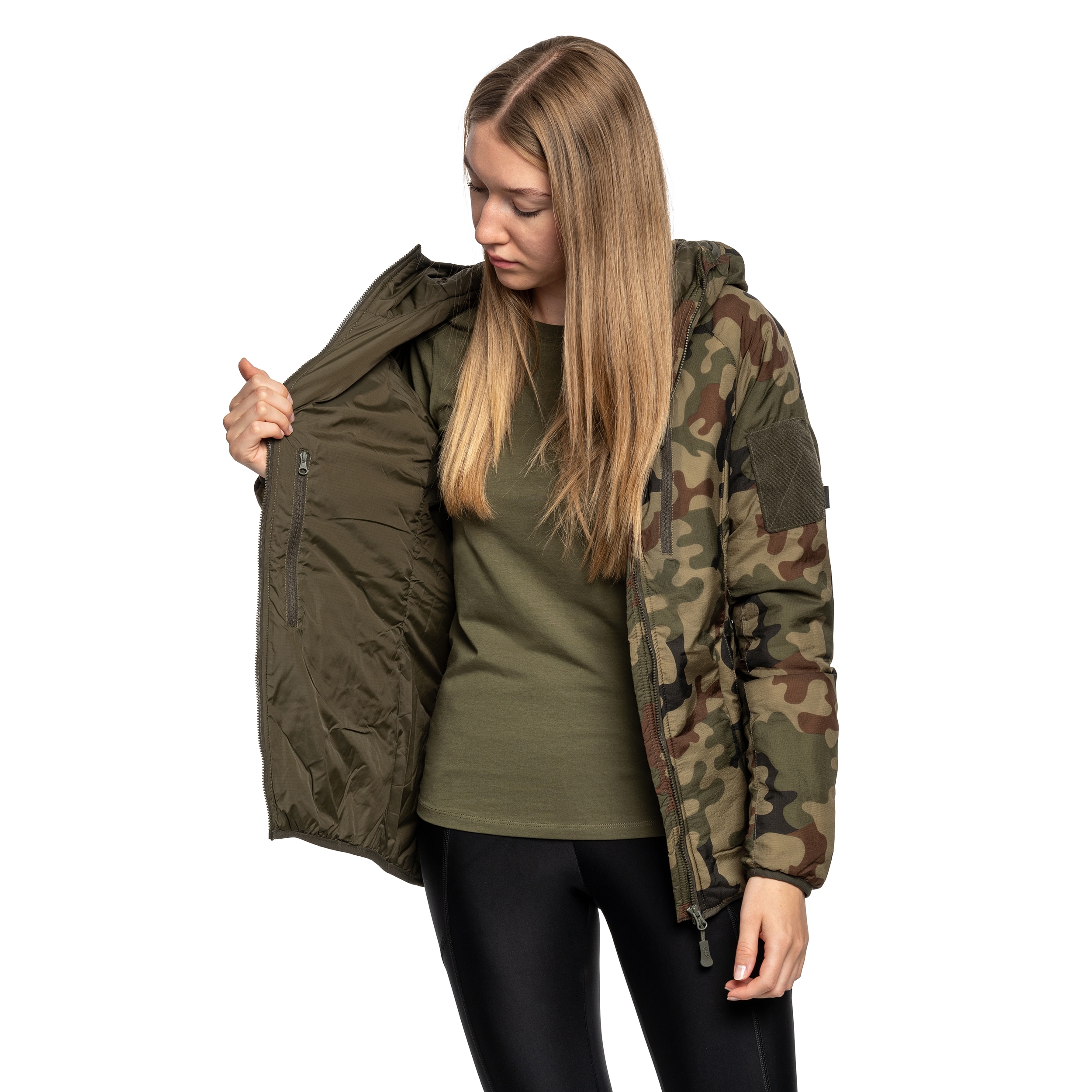 Жіноча куртка Helikon Wolfhound Hoodie - PL Woodland