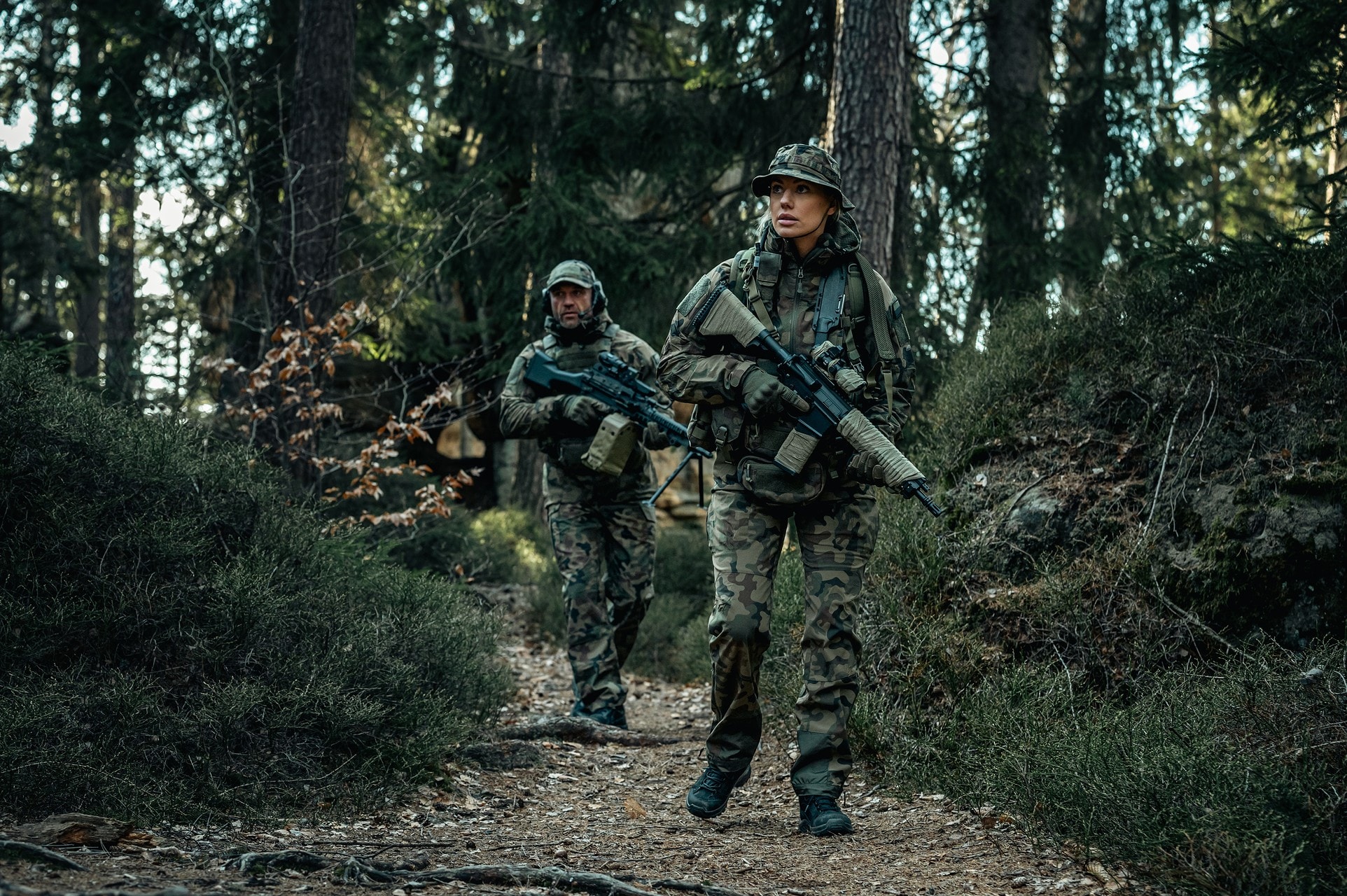 Spodnie Helikon-Tex Trooper StormStretch - wz.93 Pantera PL Woodland