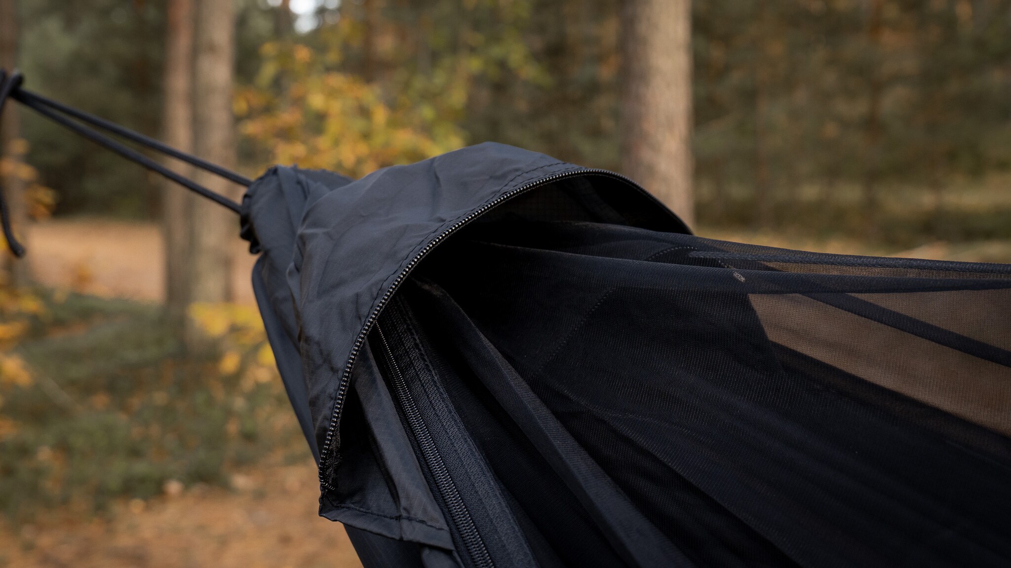 Hamak ultralekki TigerWood Ważka V2 Long Pocket Black - z moskitierą