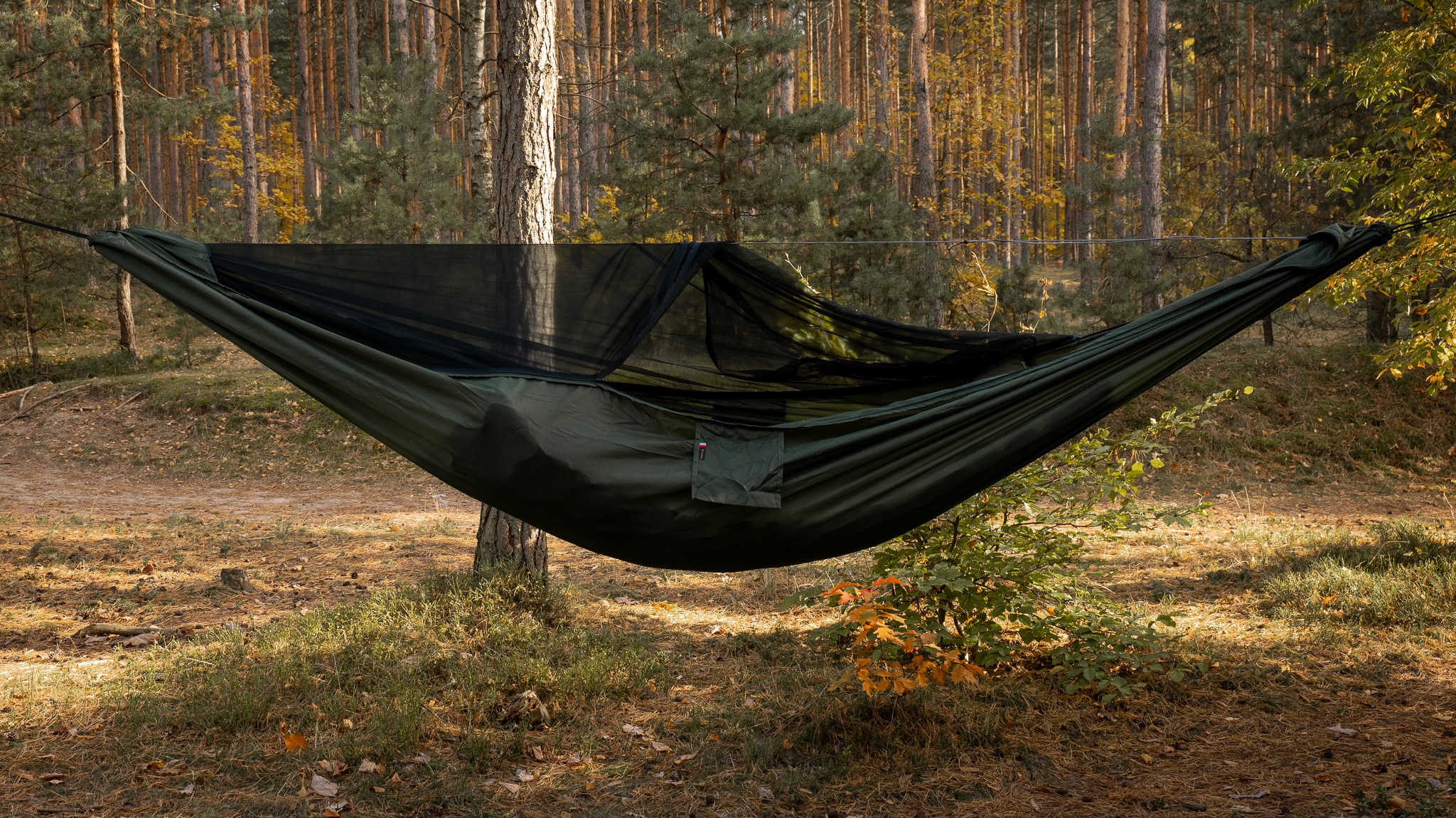 Hamak ultralekki TigerWood Ważka V2 Long Pocket Green - z moskitierą