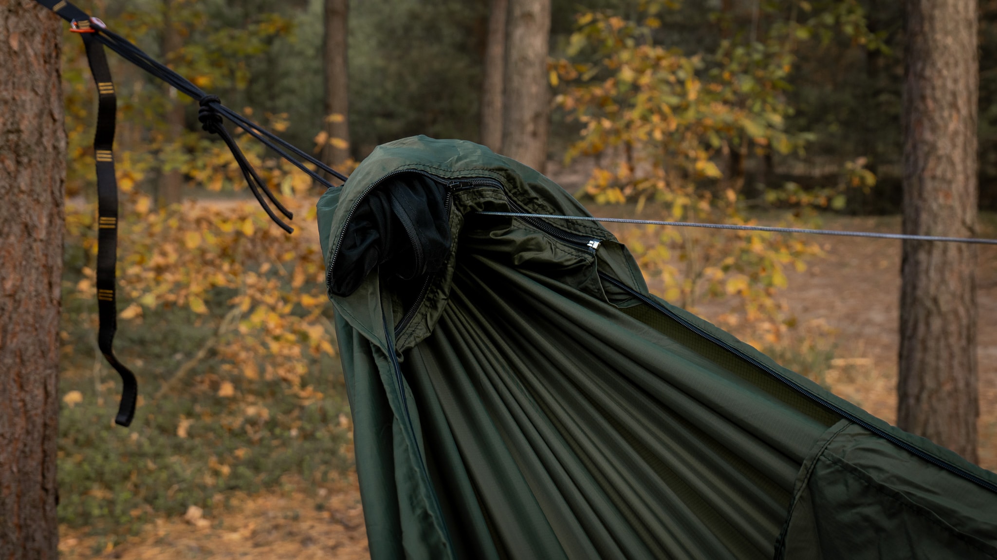 Hamak ultralekki TigerWood Ważka V2 Long Pocket Green - z moskitierą