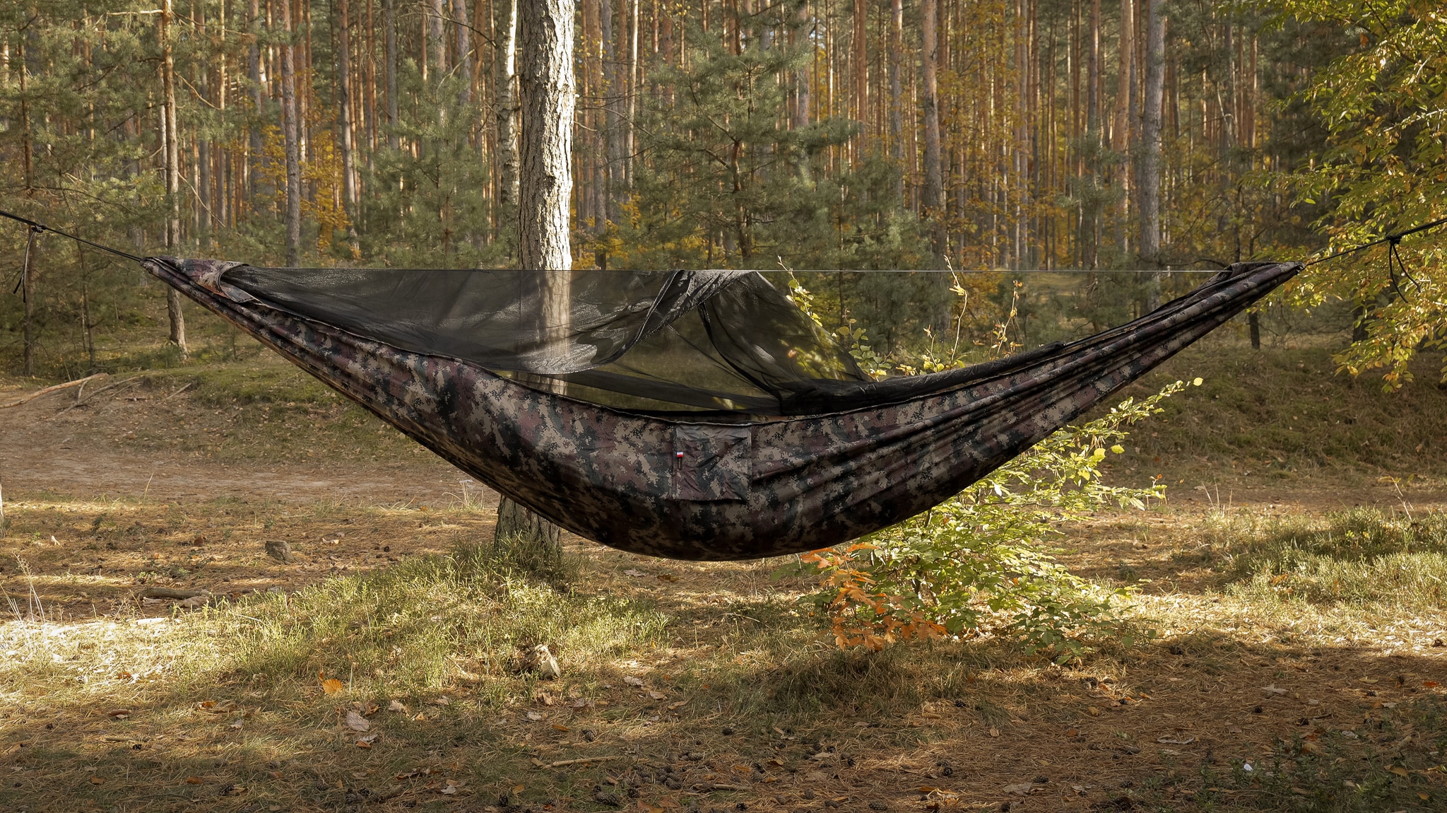 Hamak ultralekki TigerWood Ważka V2 Long Pocket Camo - z moskitierą