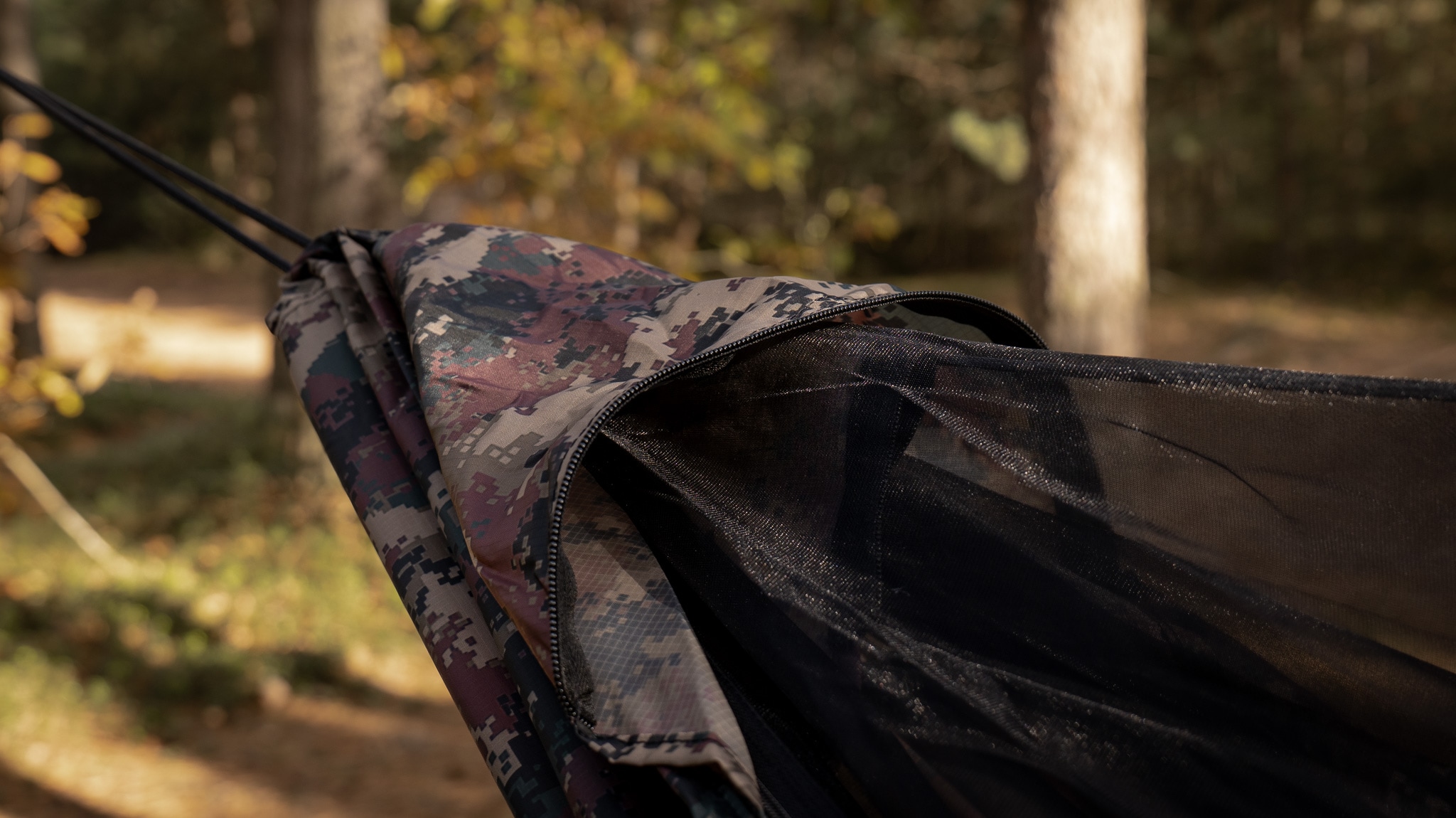 Hamak ultralekki TigerWood Ważka V2 Long Pocket Camo - z moskitierą