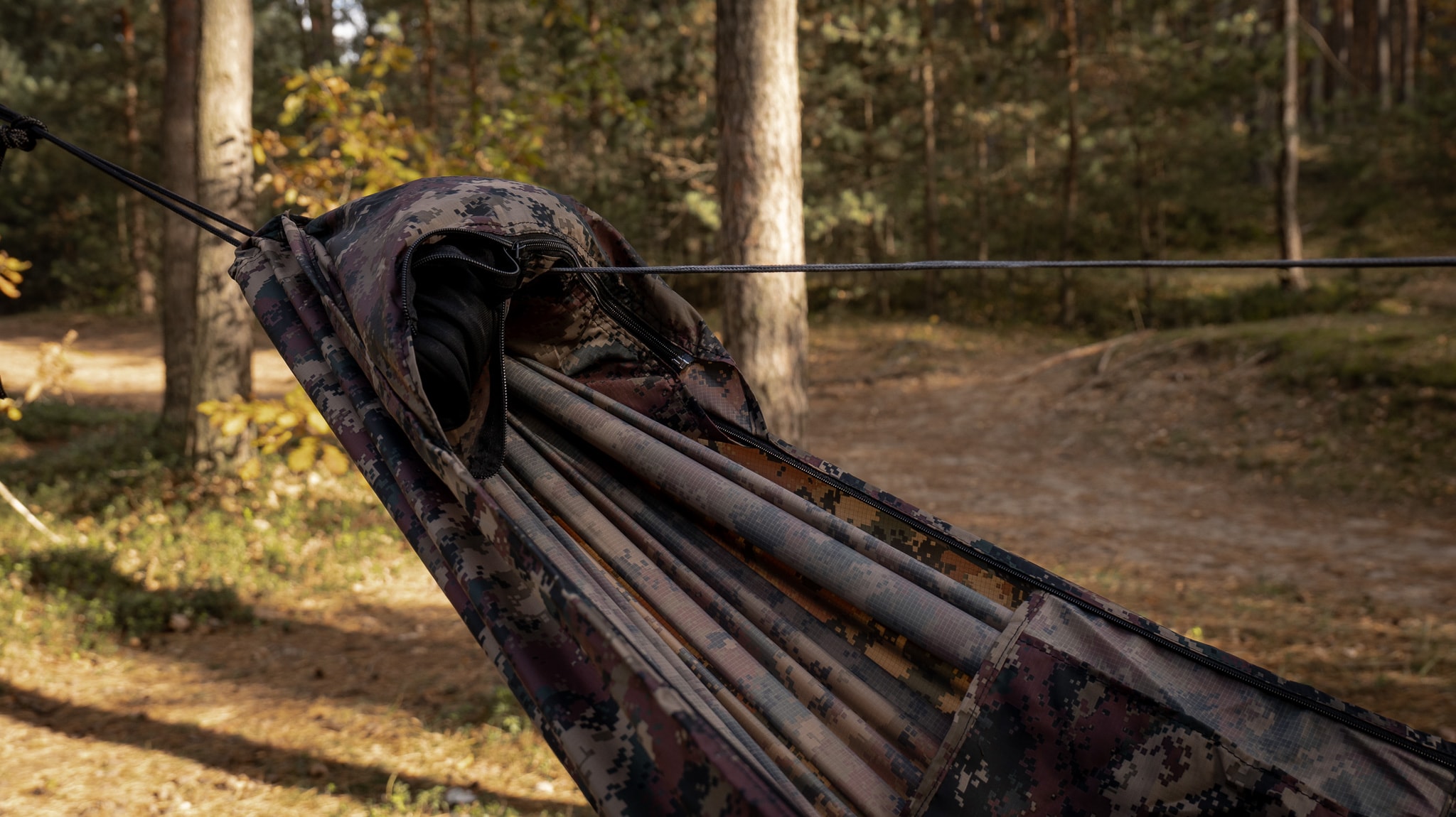 Hamak ultralekki TigerWood Ważka V2 Long Pocket Camo - z moskitierą