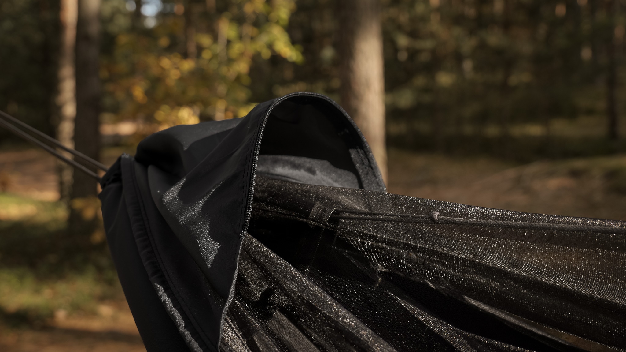 Гамак TigerWood Ważka V1 Long Pocket Black - з москітною сіткою