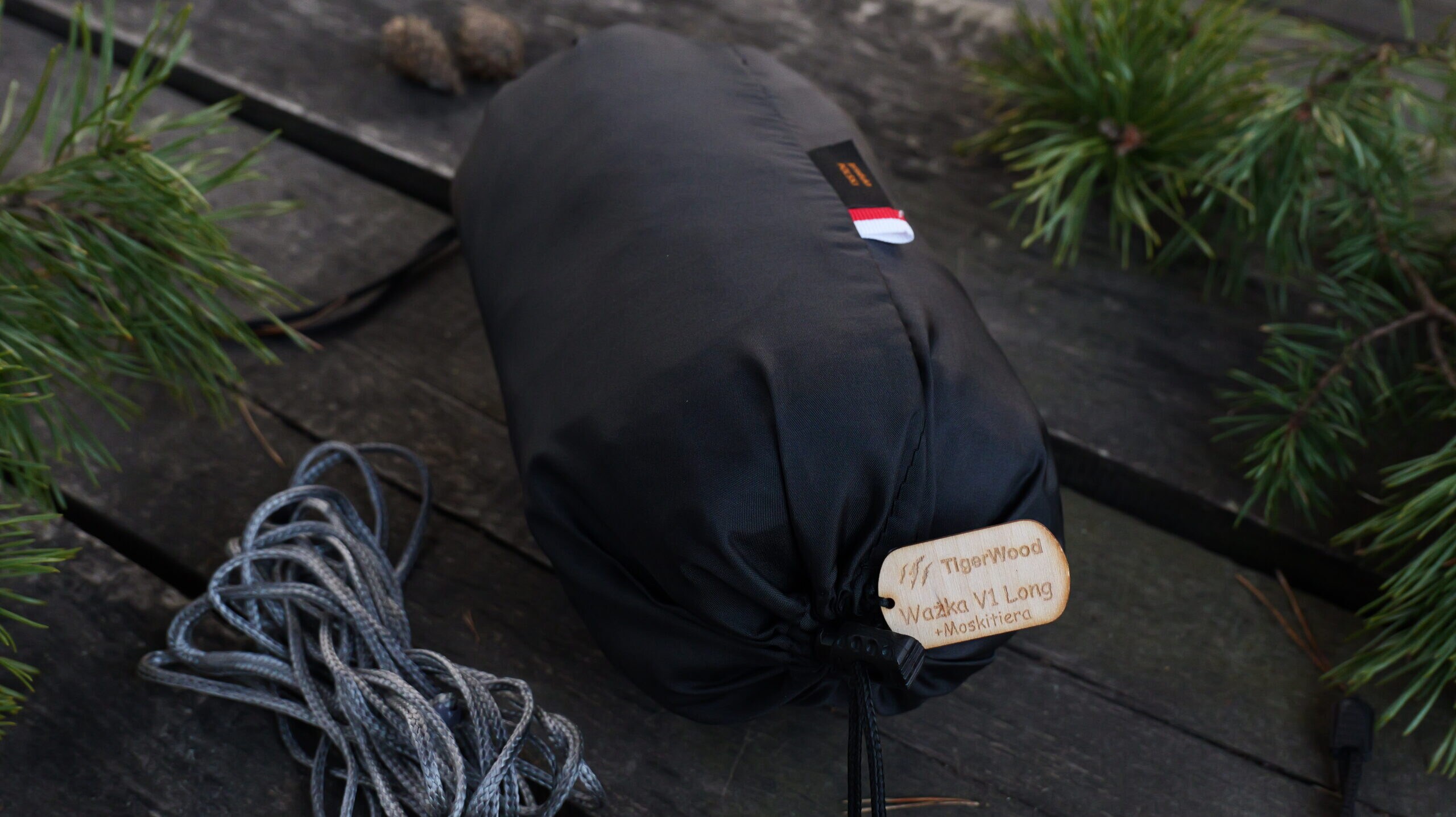 Гамак TigerWood Ważka V1 Long Pocket Black - з москітною сіткою