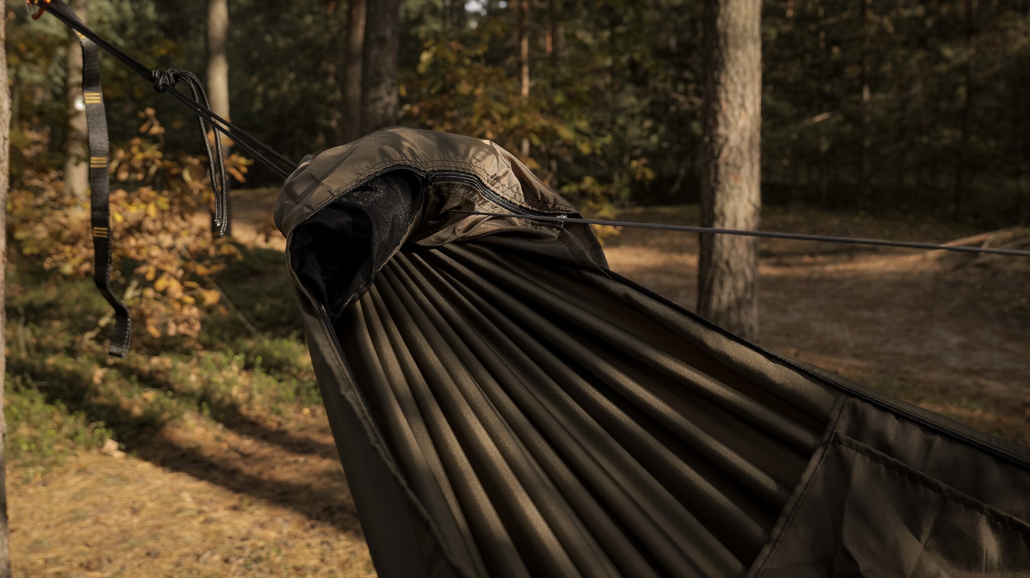 Hamak TigerWood Ważka V1 Long Pocket Khaki - z moskitierą