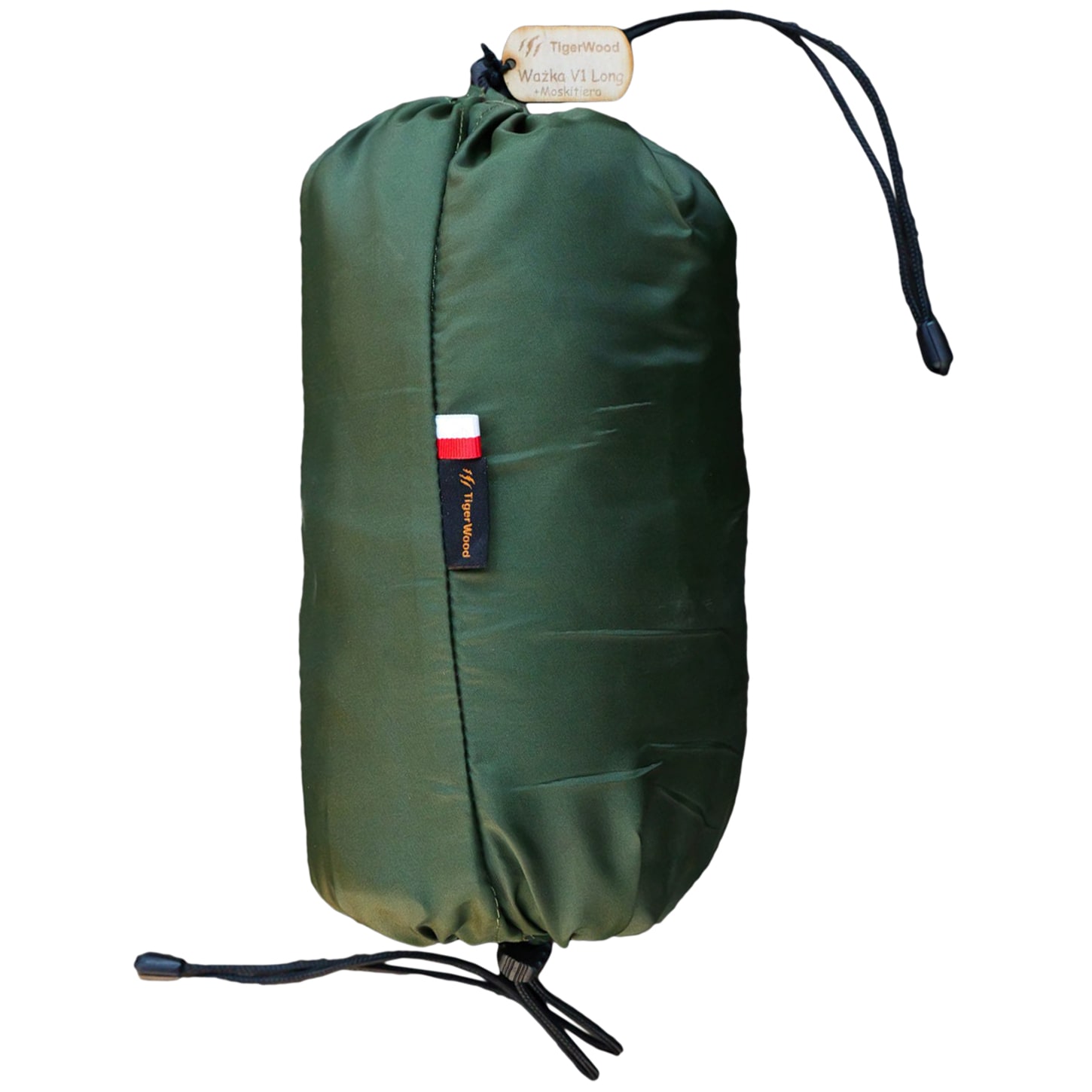 Hamak TigerWood Ważka V1 Long Pocket Khaki - z moskitierą