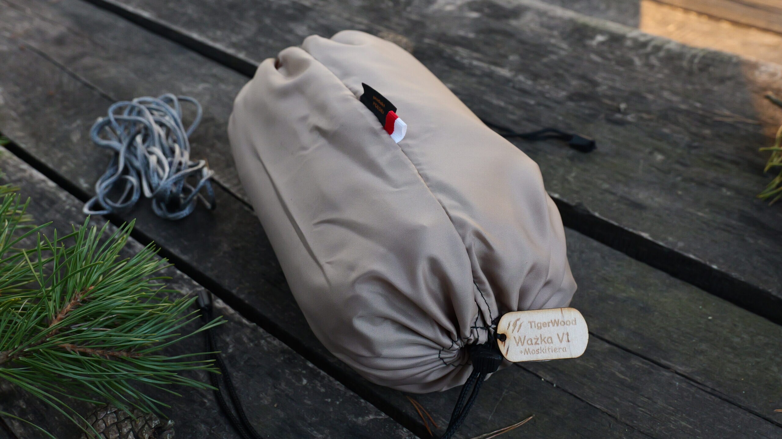 Hamak TigerWood Ważka V1 Pocket z moskitierą - Desert