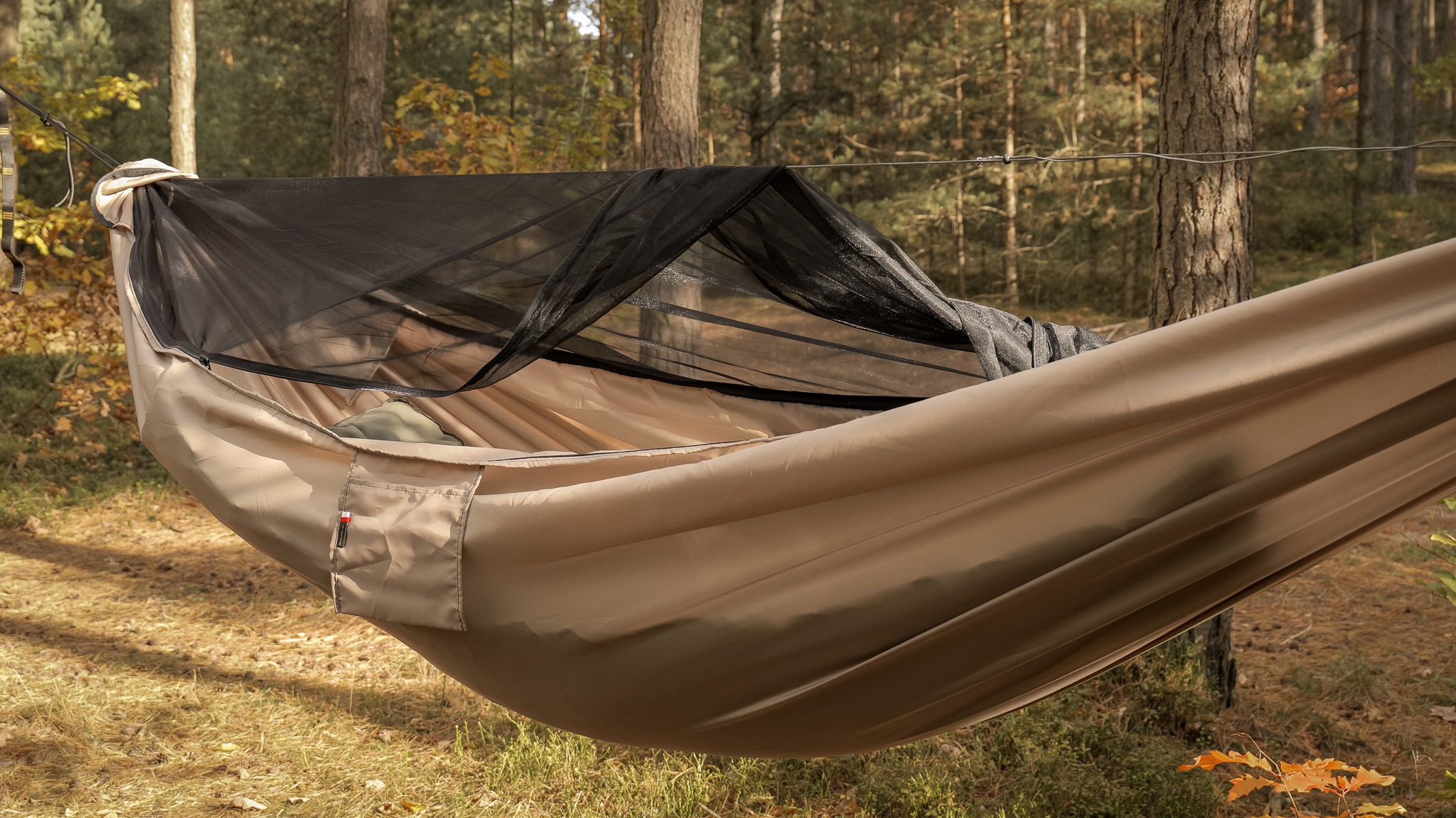 Hamak TigerWood Ważka V1 Pocket z moskitierą - Desert