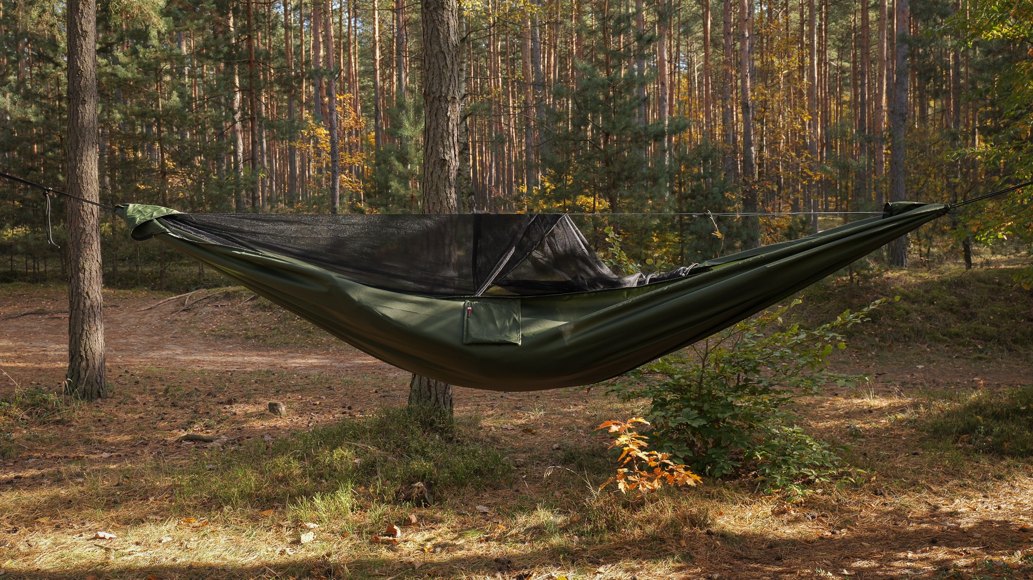 Гамак TigerWood Ważka V1 Long Pocket Green - з москітною сіткою