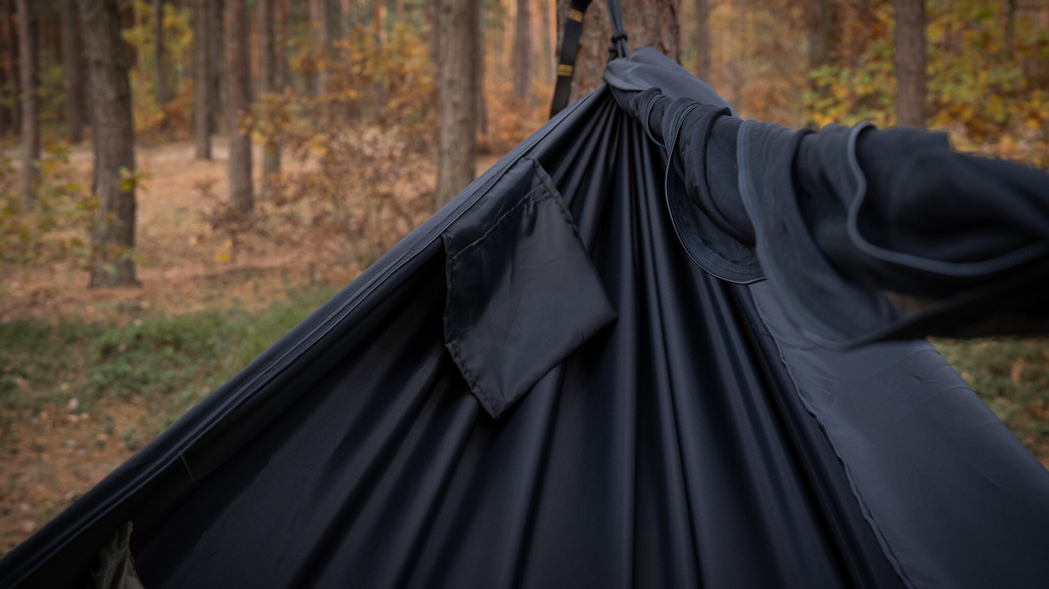 Гамак TigerWood Ważka V1 Long Double Zip Black - з москітною сіткою