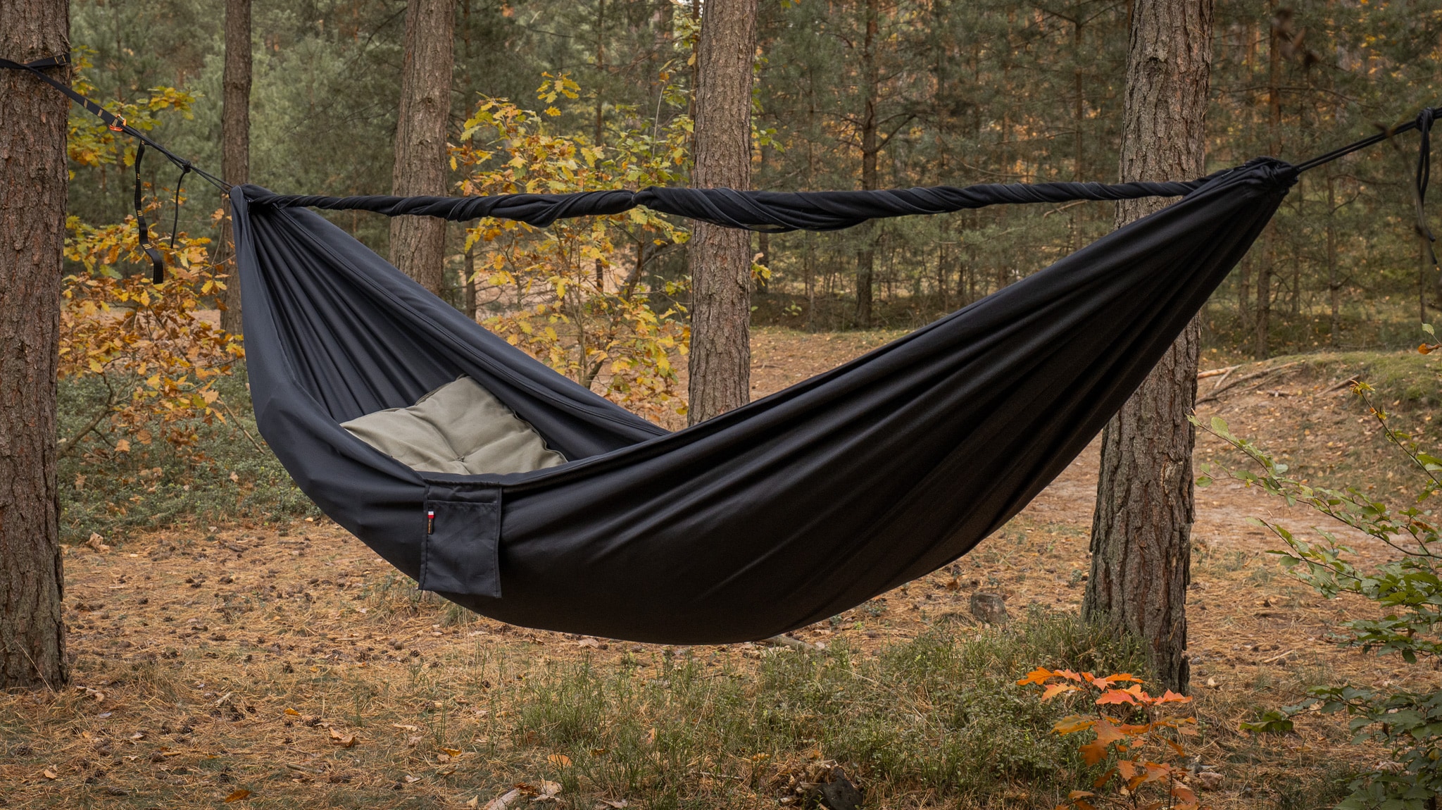 Гамак TigerWood Ważka V1 Long Double Zip Black - з москітною сіткою