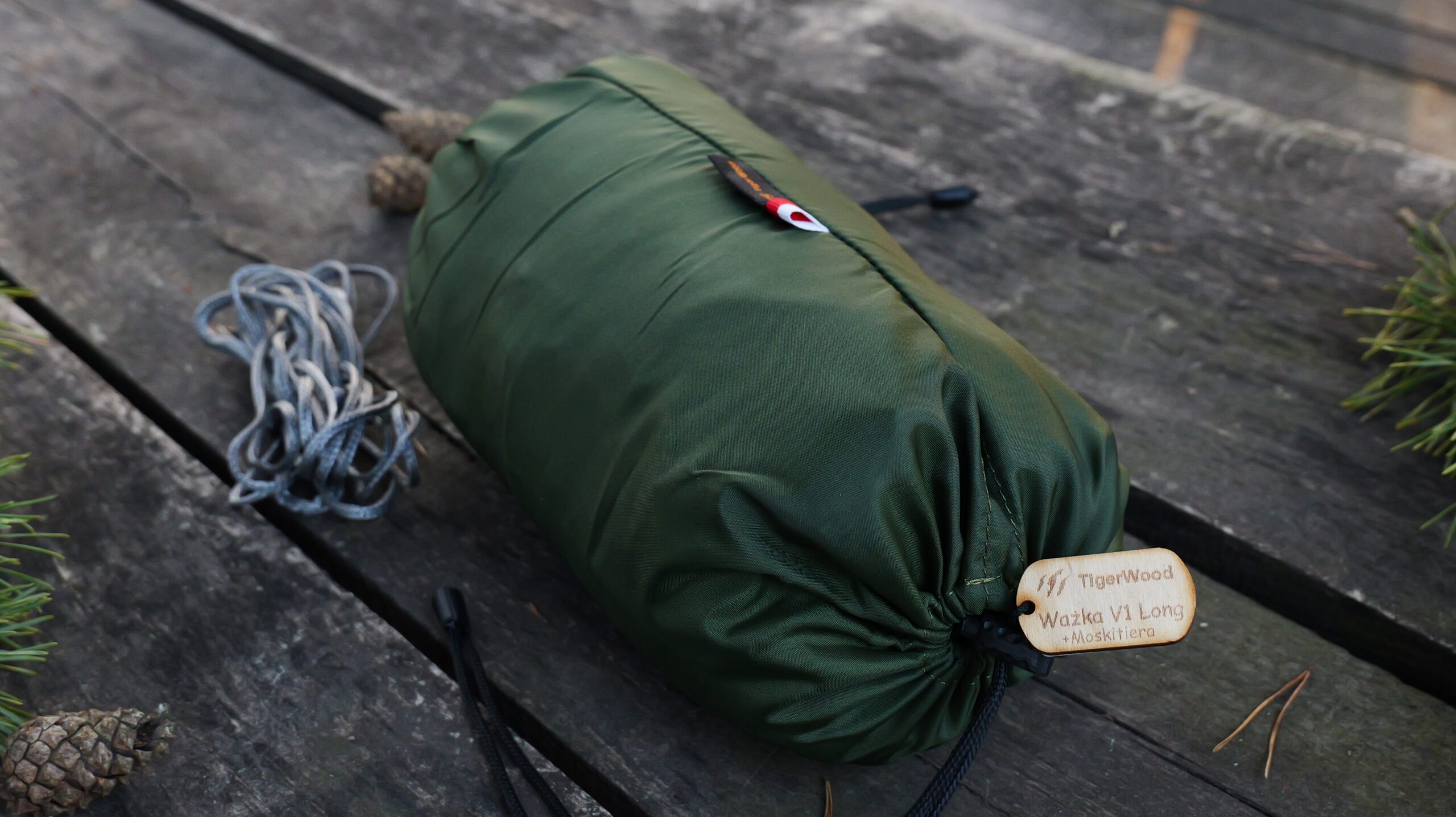 Hamak TigerWood Ważka V1 Long Double Zip Green - z moskitierą