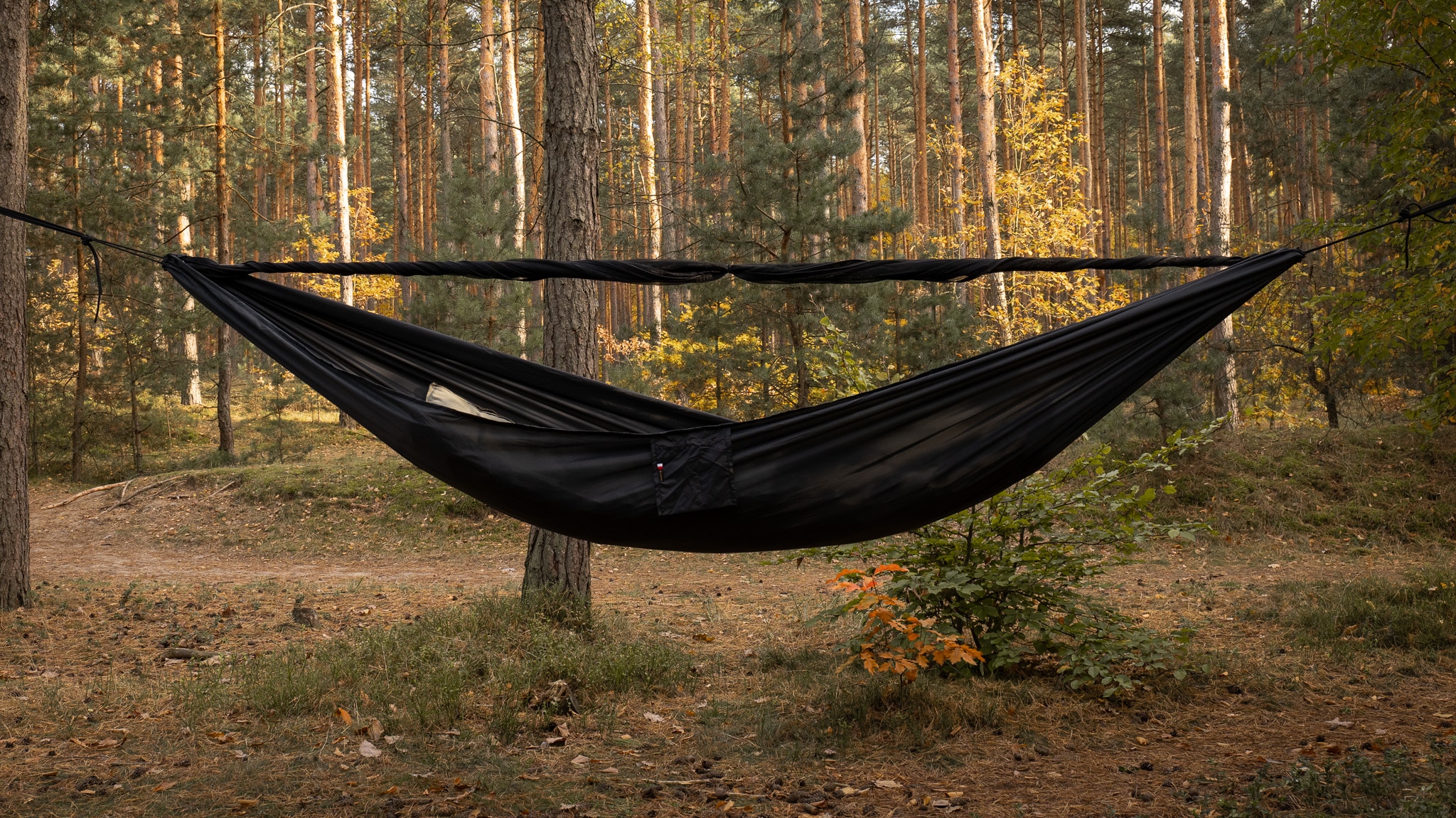 Hamak ultralekki TigerWood Ważka V2 Long Double Zip Black - z moskitierą