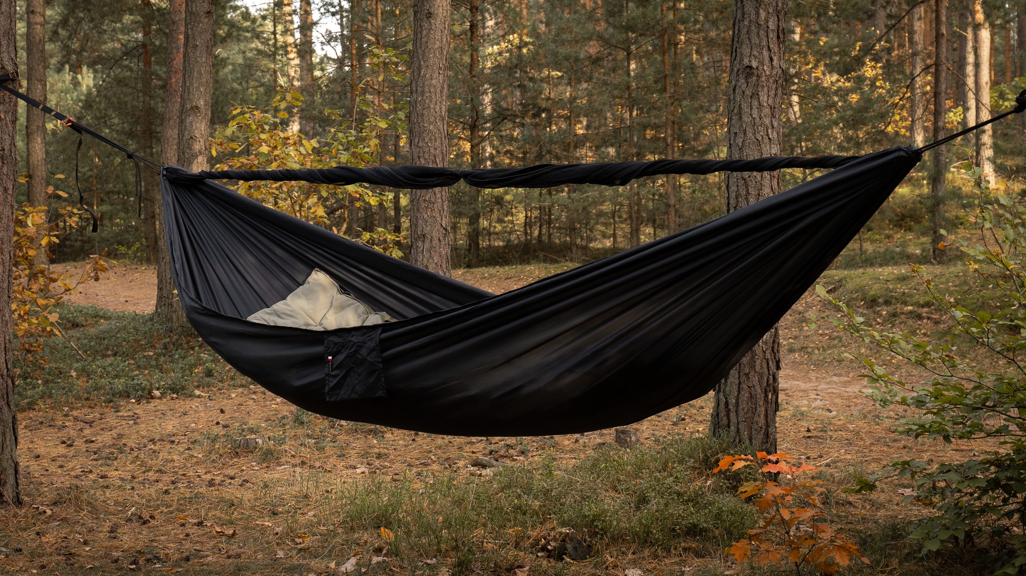 Hamak ultralekki TigerWood Ważka V2 Long Double Zip Black - z moskitierą