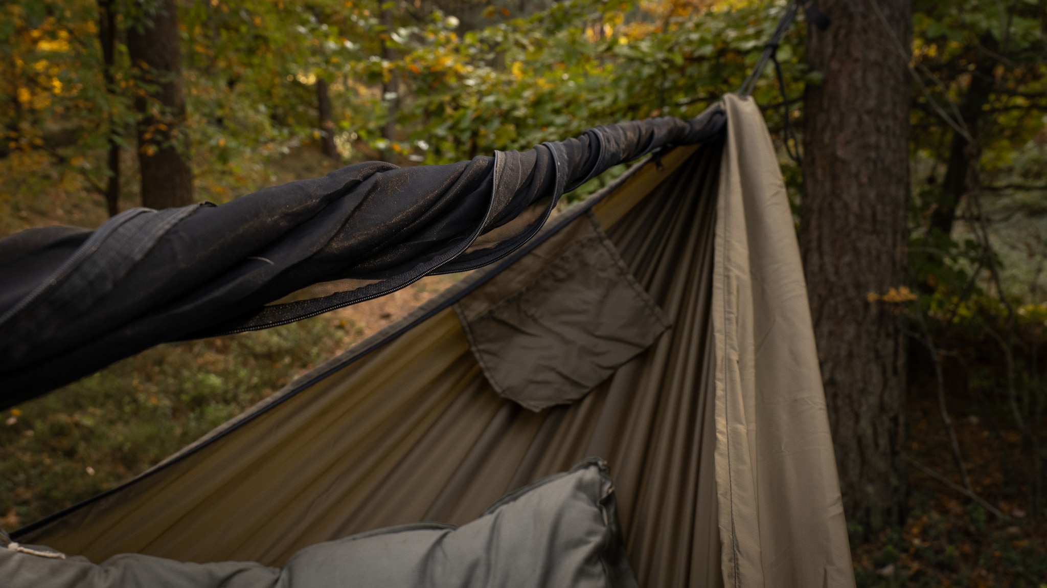 Hamak ultralekki TigerWood Ważka V2 Long Double Zip Desert - z moskitierą