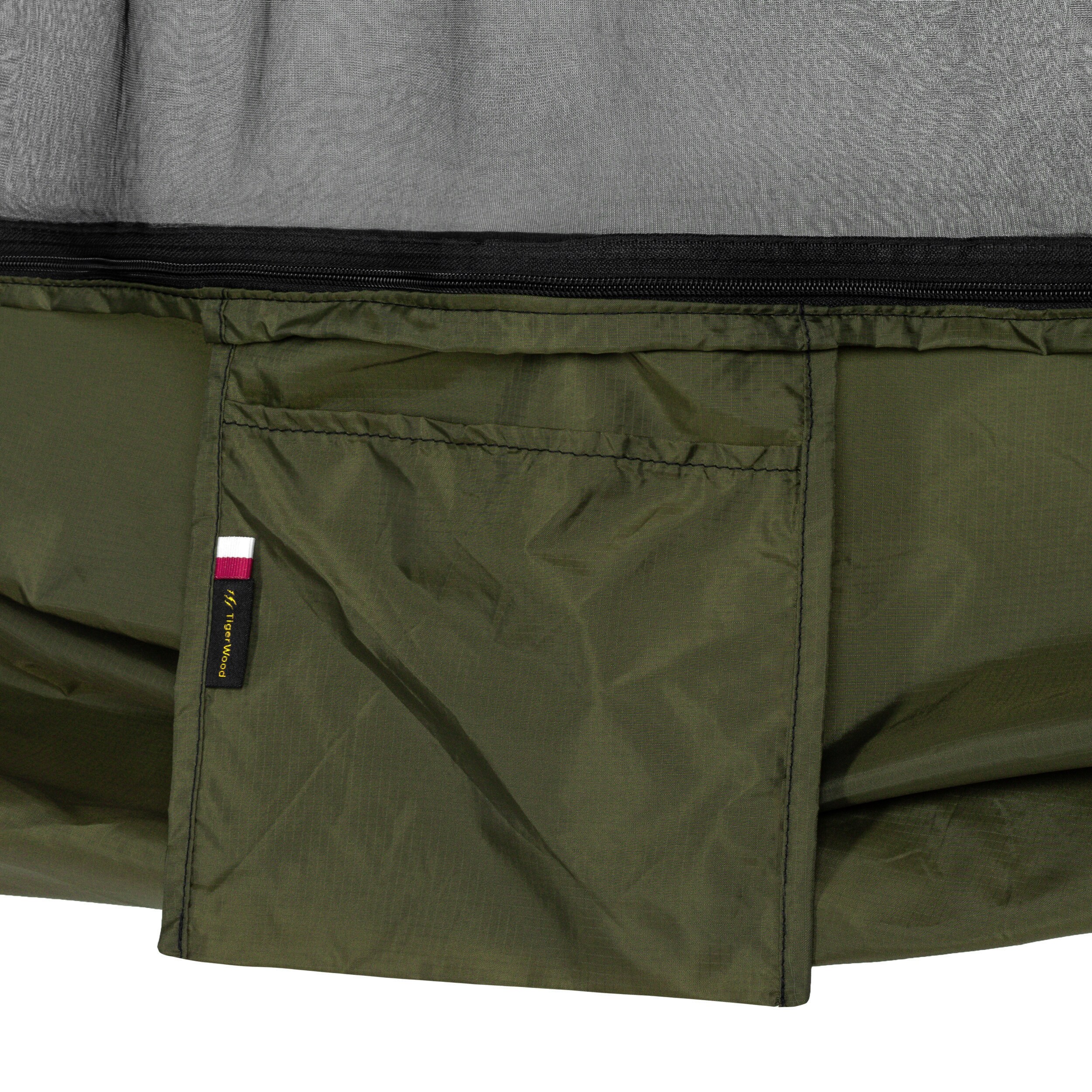 Hamak ultralekki TigerWood Ważka V2 Double Zip Green - z moskitierą