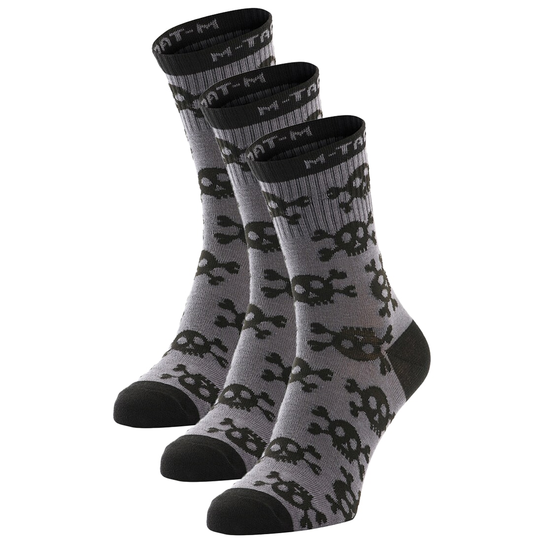 Skarpety M-Tac MK.3 Pirate Skull 3 pary - Dark Grey