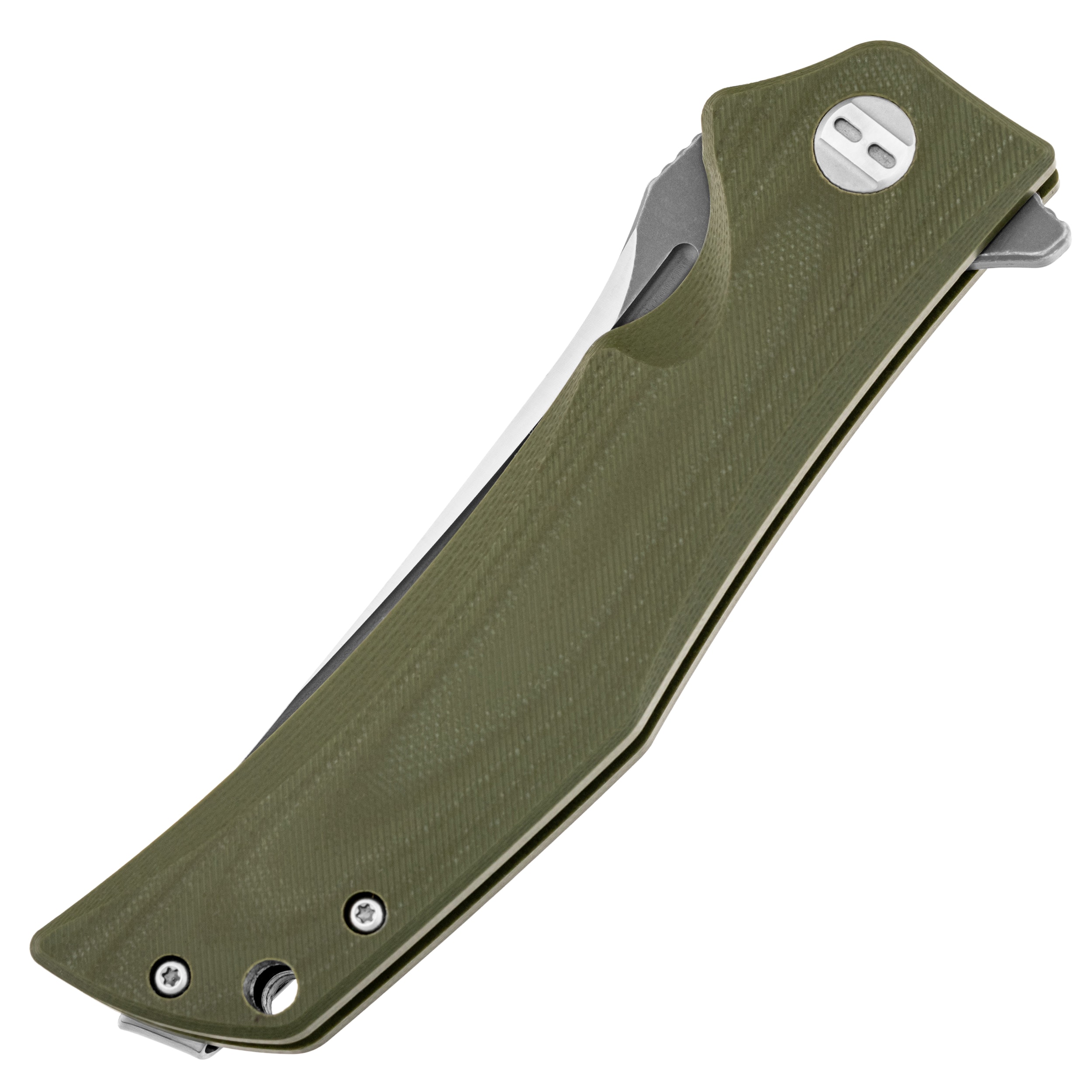 Bestech Knives Scimitar Folding Knife - Green/Gray Satin