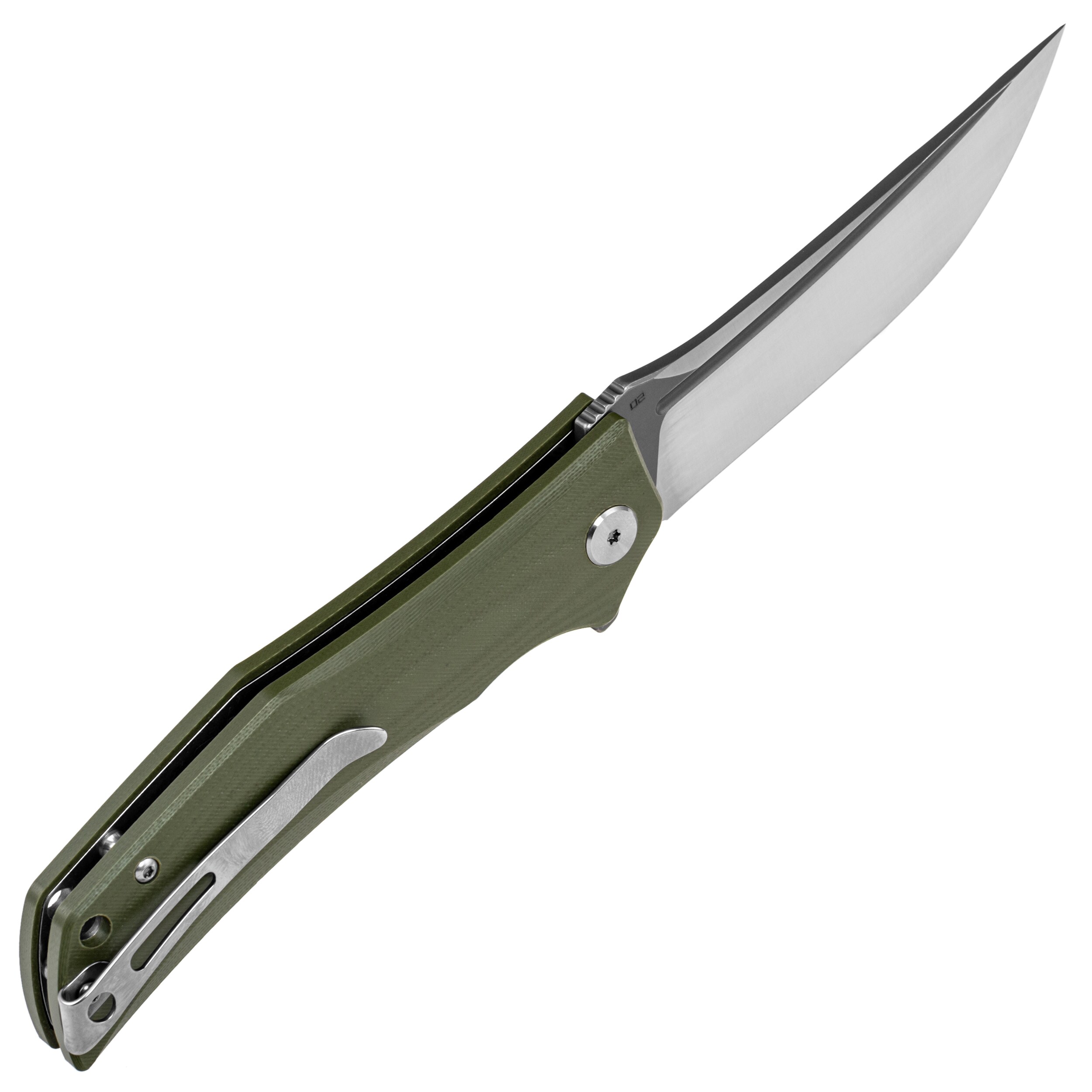 Bestech Knives Scimitar Folding Knife - Green/Gray Satin