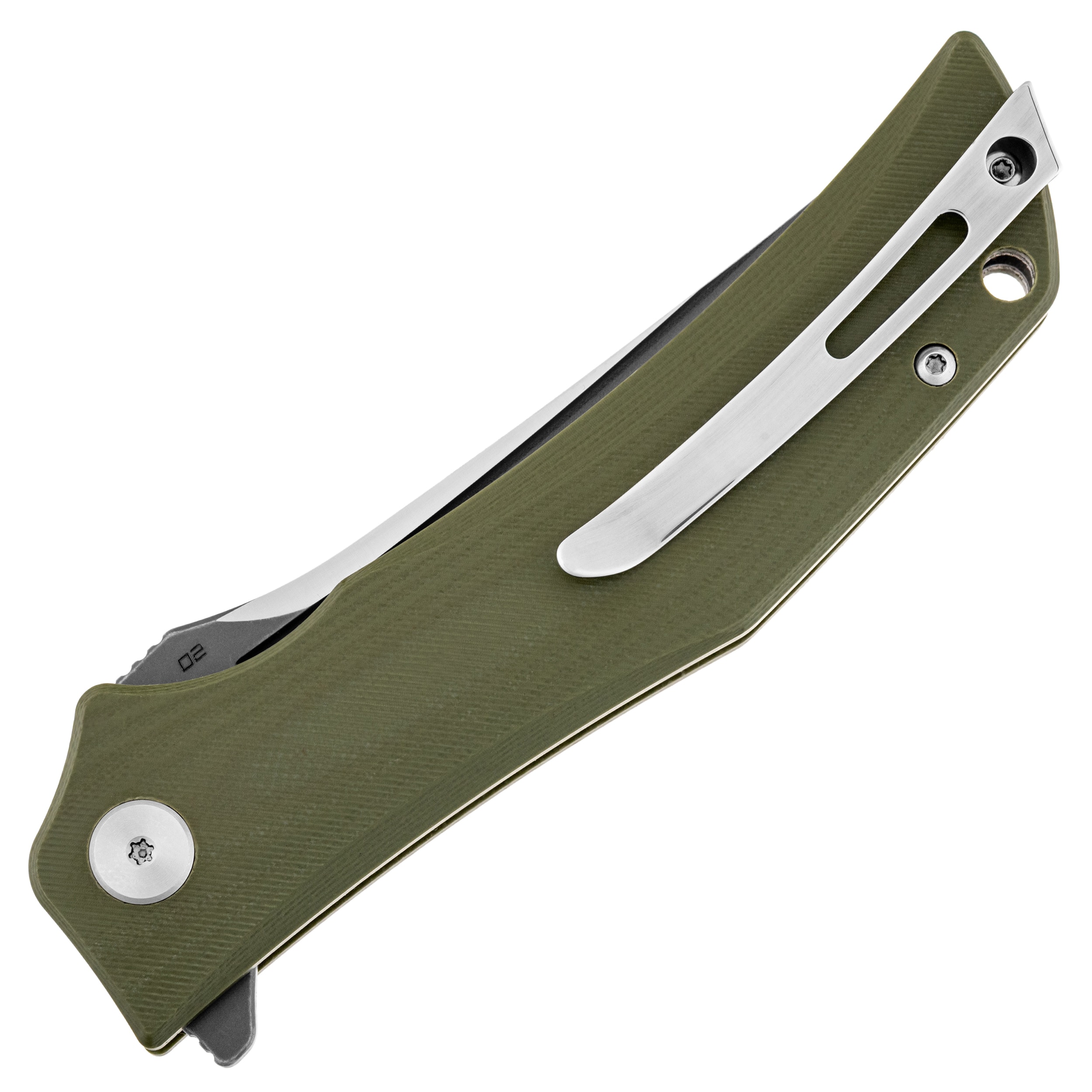 Bestech Knives Scimitar Folding Knife - Green/Gray Satin