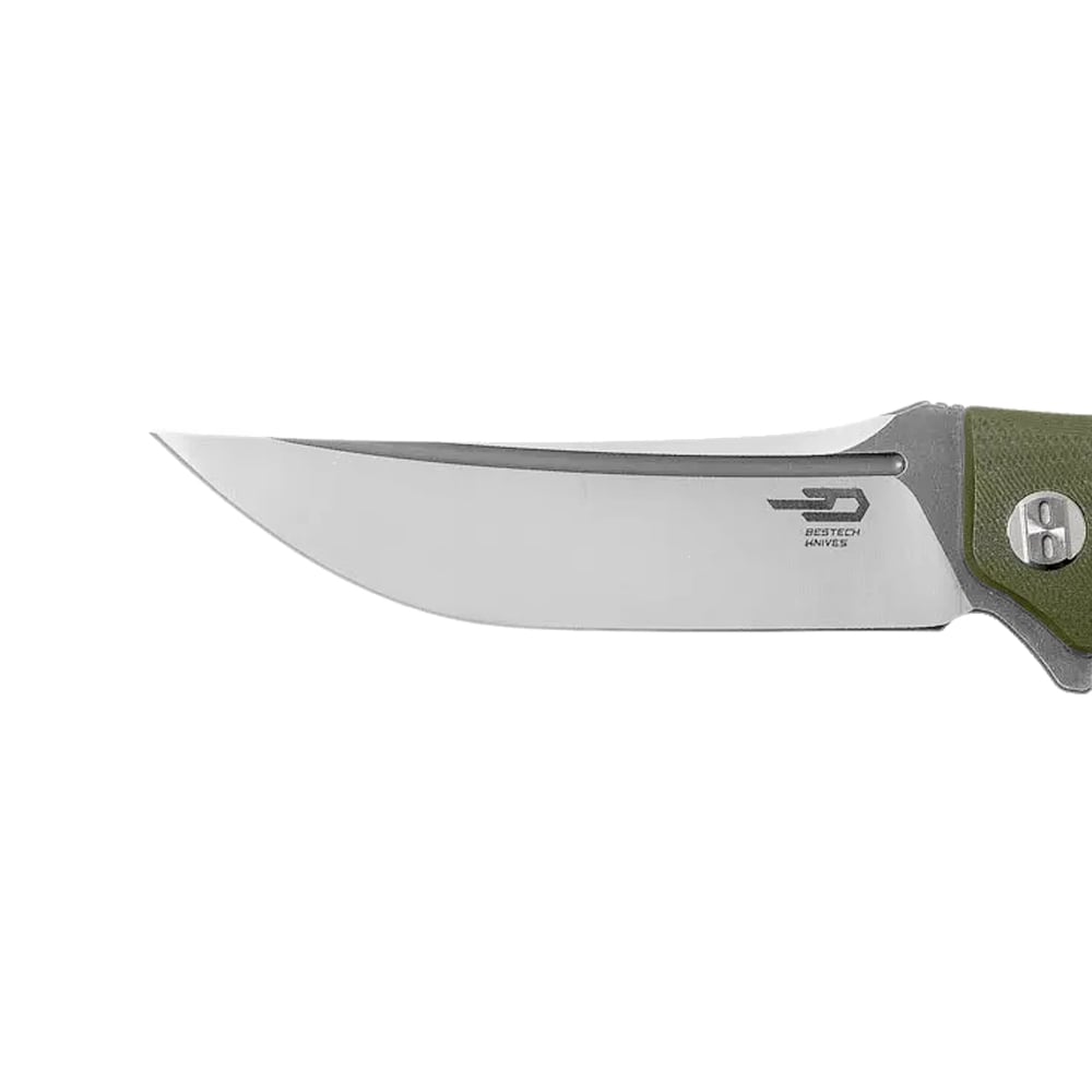 Bestech Knives Scimitar Folding Knife - Green/Gray Satin
