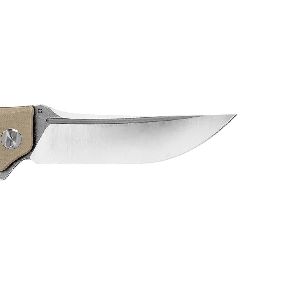 Bestech Knives Scimitar Folding Knife - Beige/Gray Satin