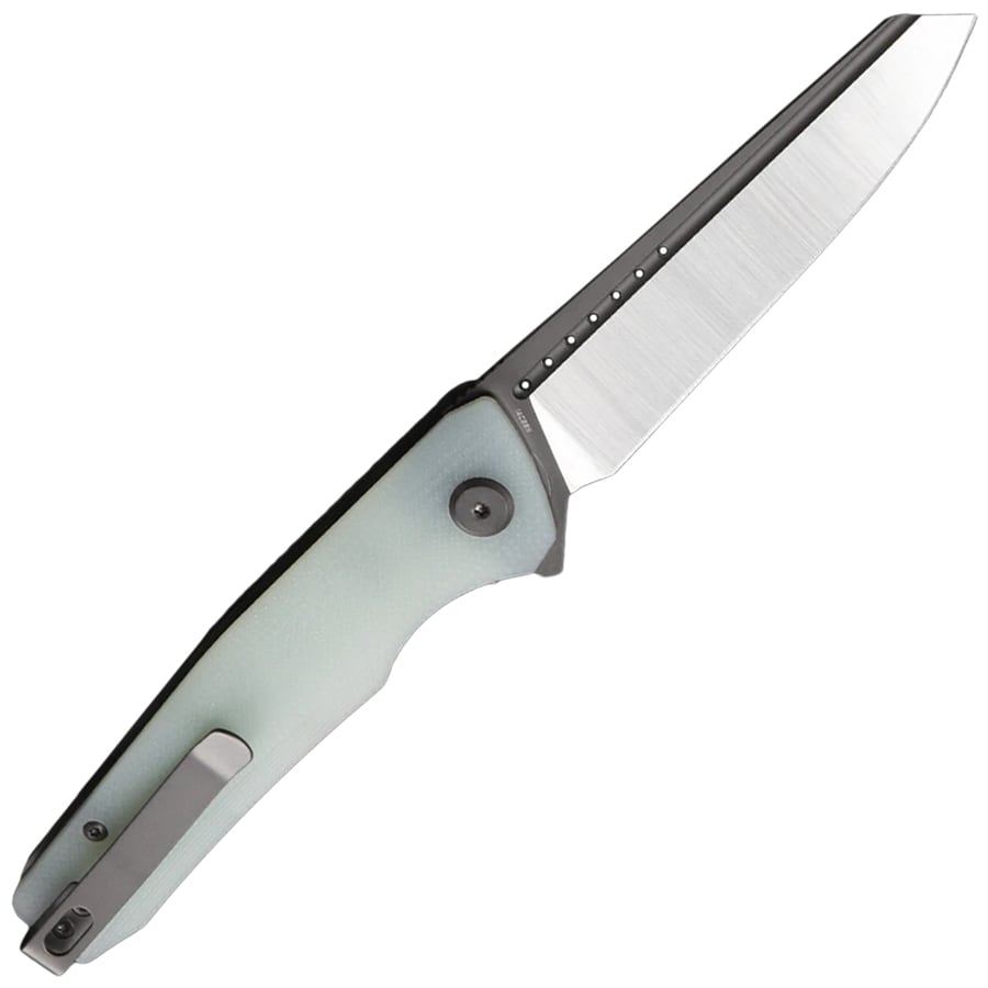 Bestech Knives Slyther Folding Knife - Grey Titanized/Satin, Transparent G10