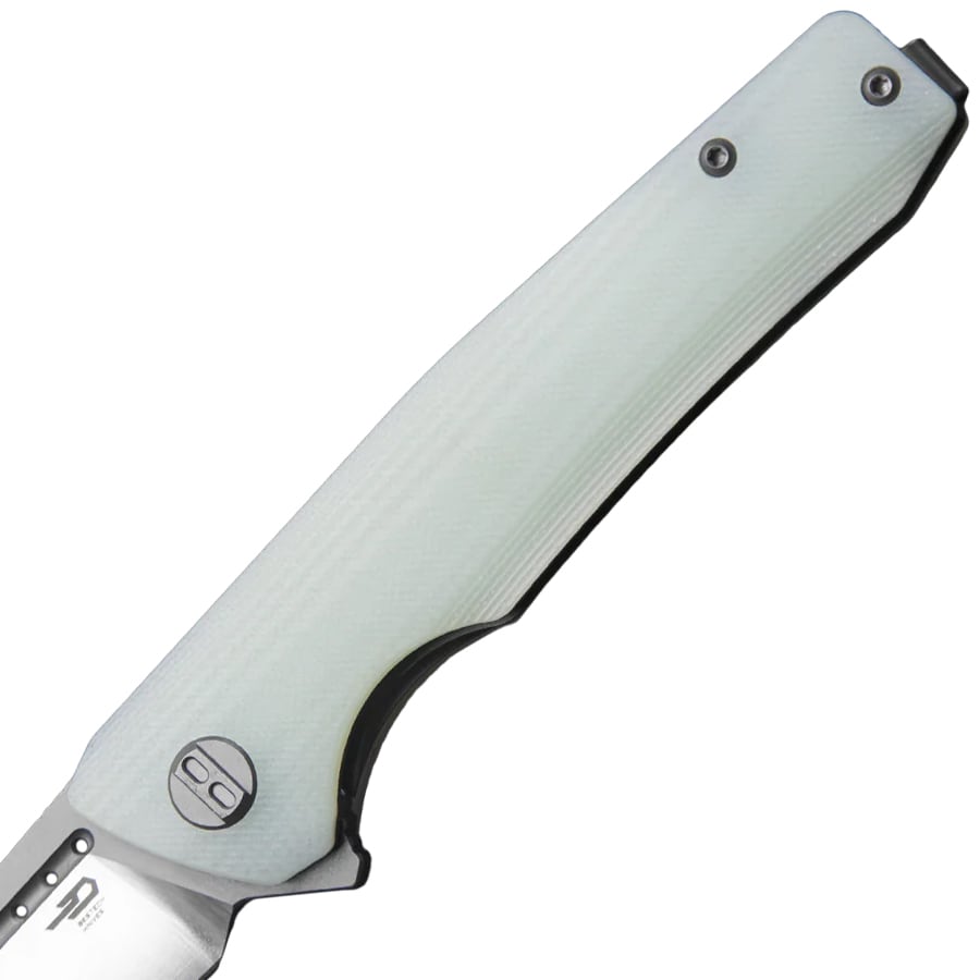 Bestech Knives Slyther Folding Knife - Grey Titanized/Satin, Transparent G10