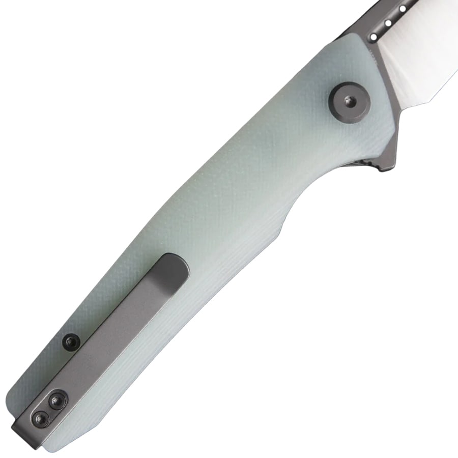 Bestech Knives Slyther Folding Knife - Grey Titanized/Satin, Transparent G10
