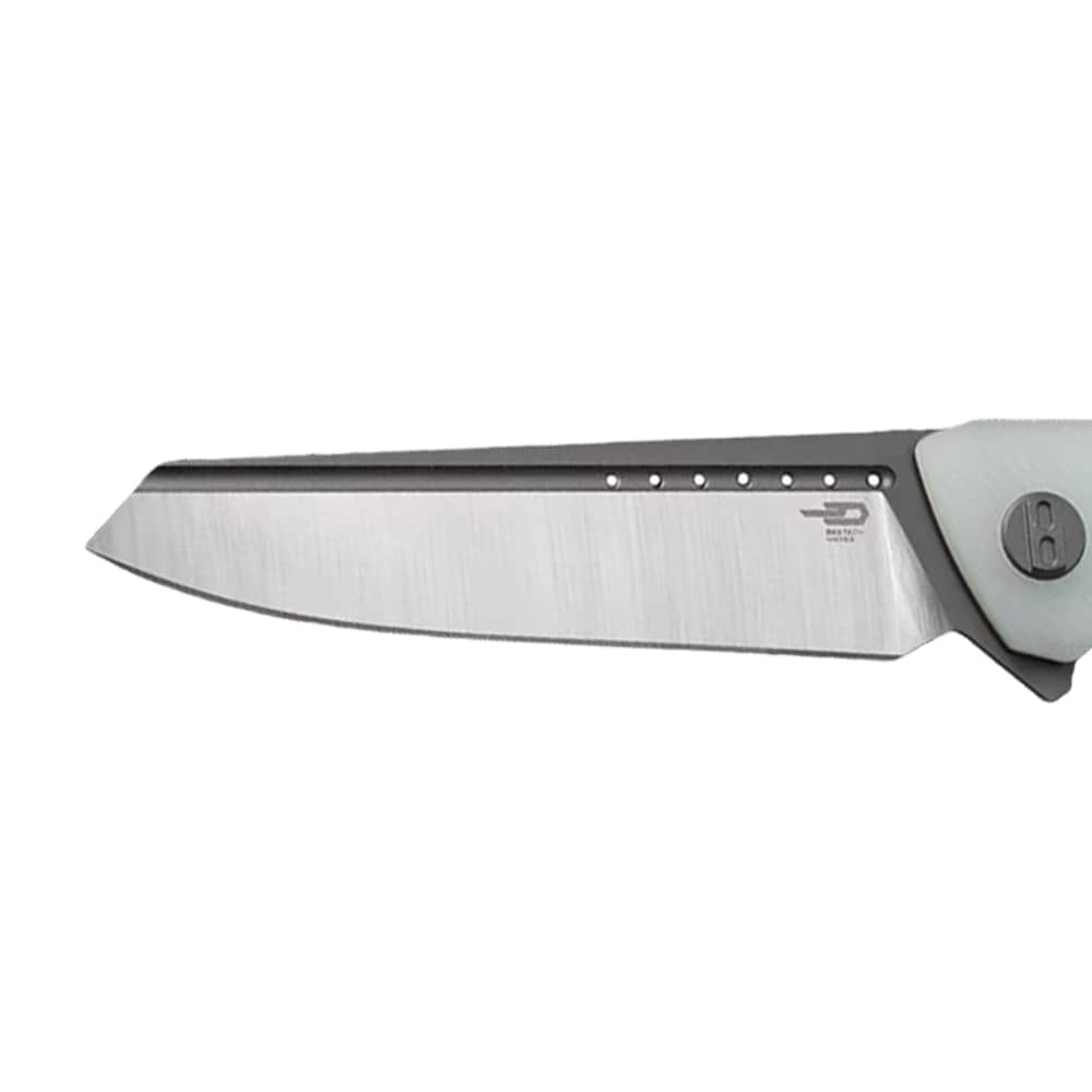 Bestech Knives Slyther Folding Knife - Grey Titanized/Satin, Transparent G10