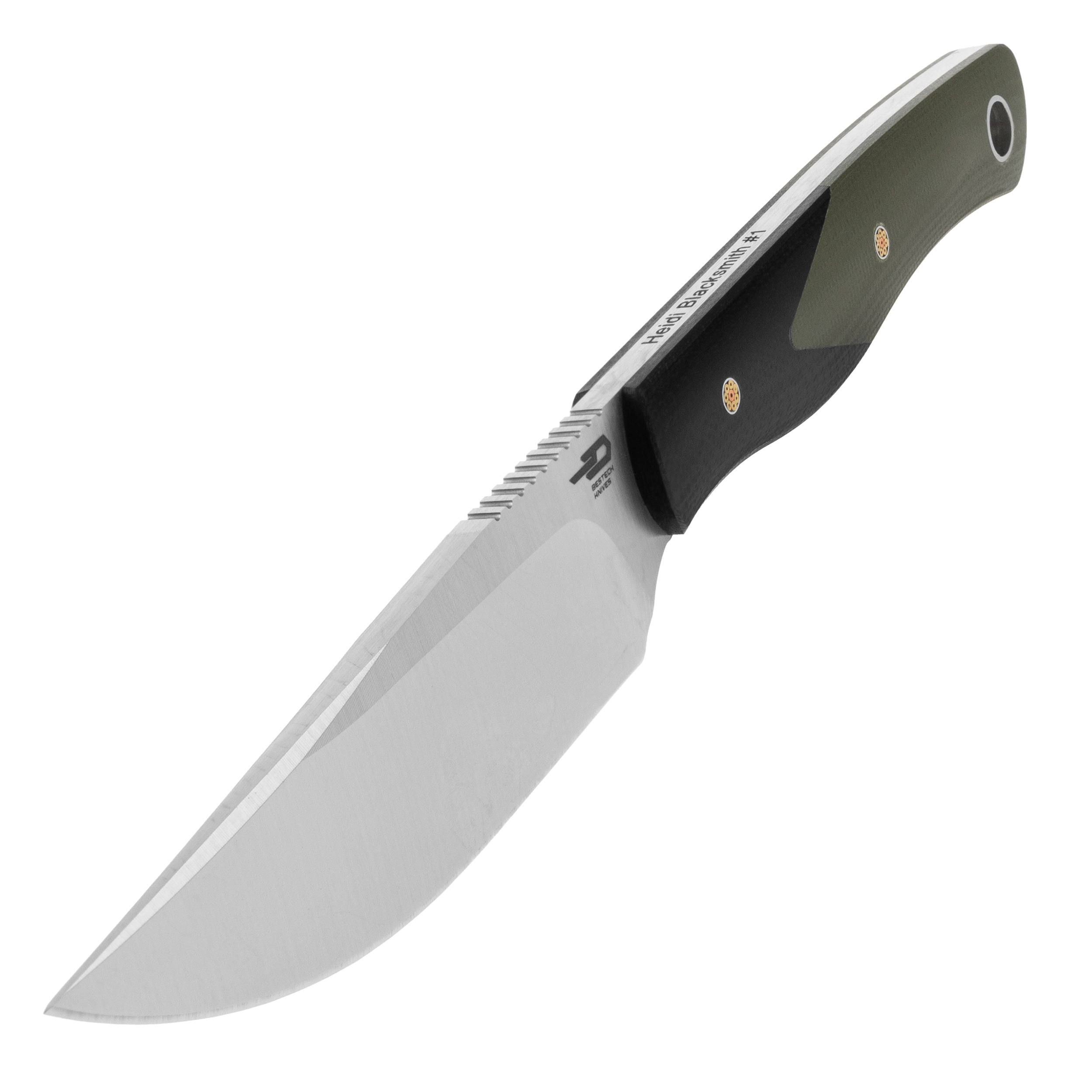 Bestech Heidi Blacksmith No. 1 G10 Fixed Blade Knife - Black/Green