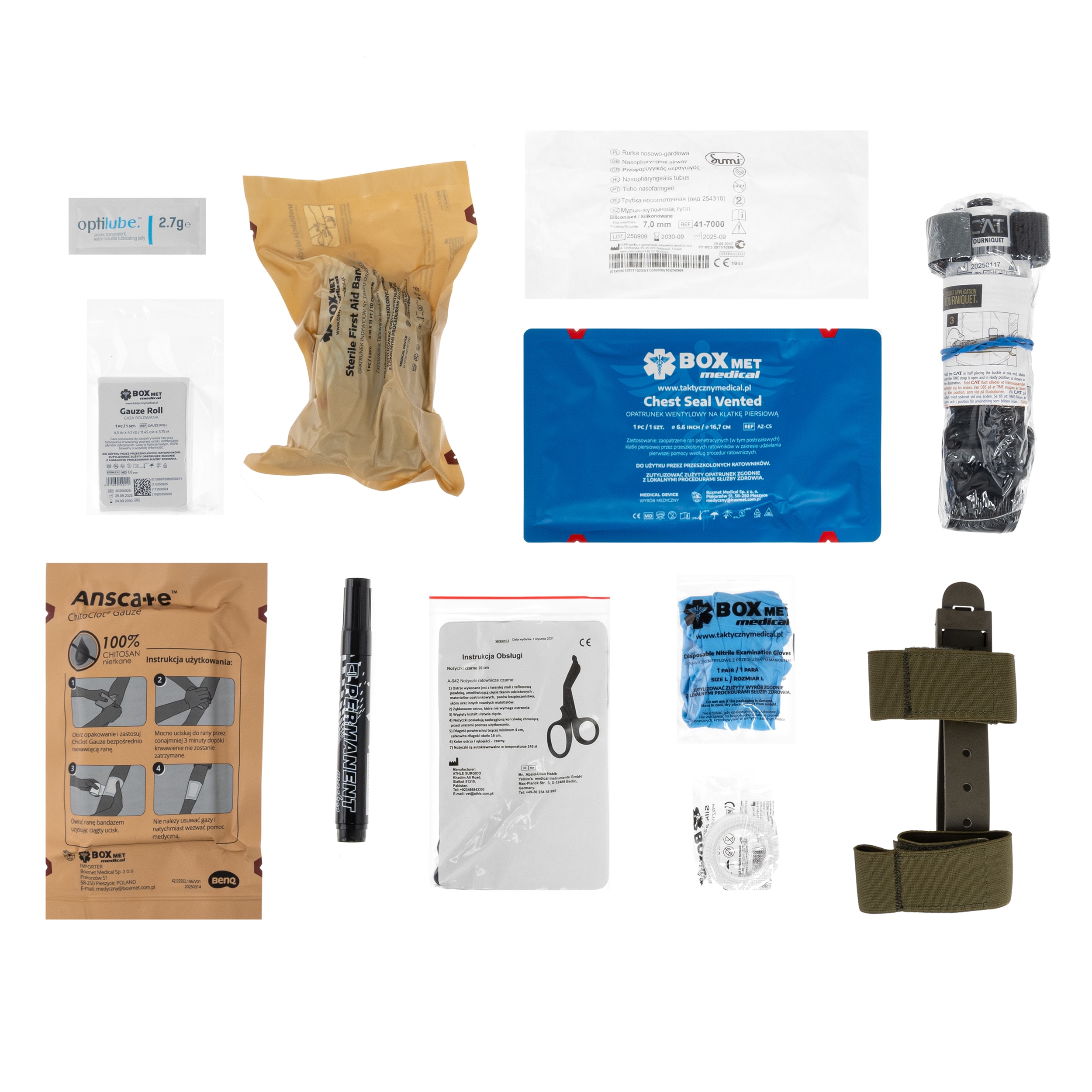 Apteczka taktyczna Boxmet Medical IPMED z wyposażeniem wersja ekonomiczna - wz.93 Pantera PL Woodland