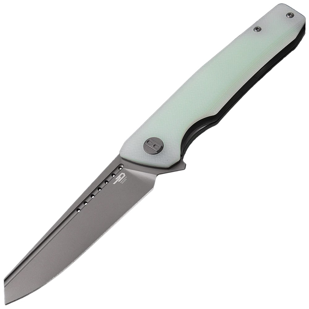 Bestech Knives Slyther Folding Knife - Grey Titanized, Transparent G10