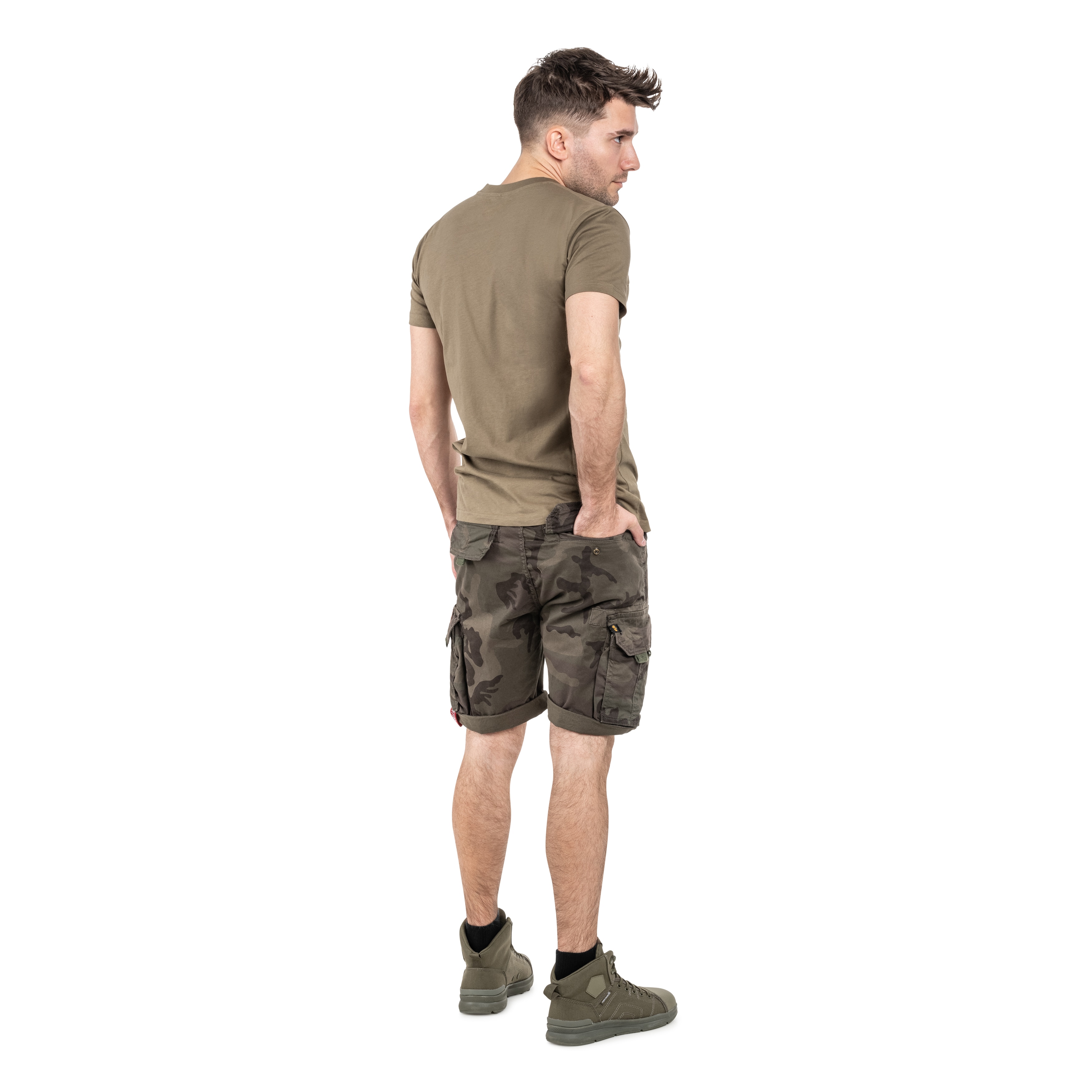 Szorty Alpha Industries Crew Short - Dark Olive Camo