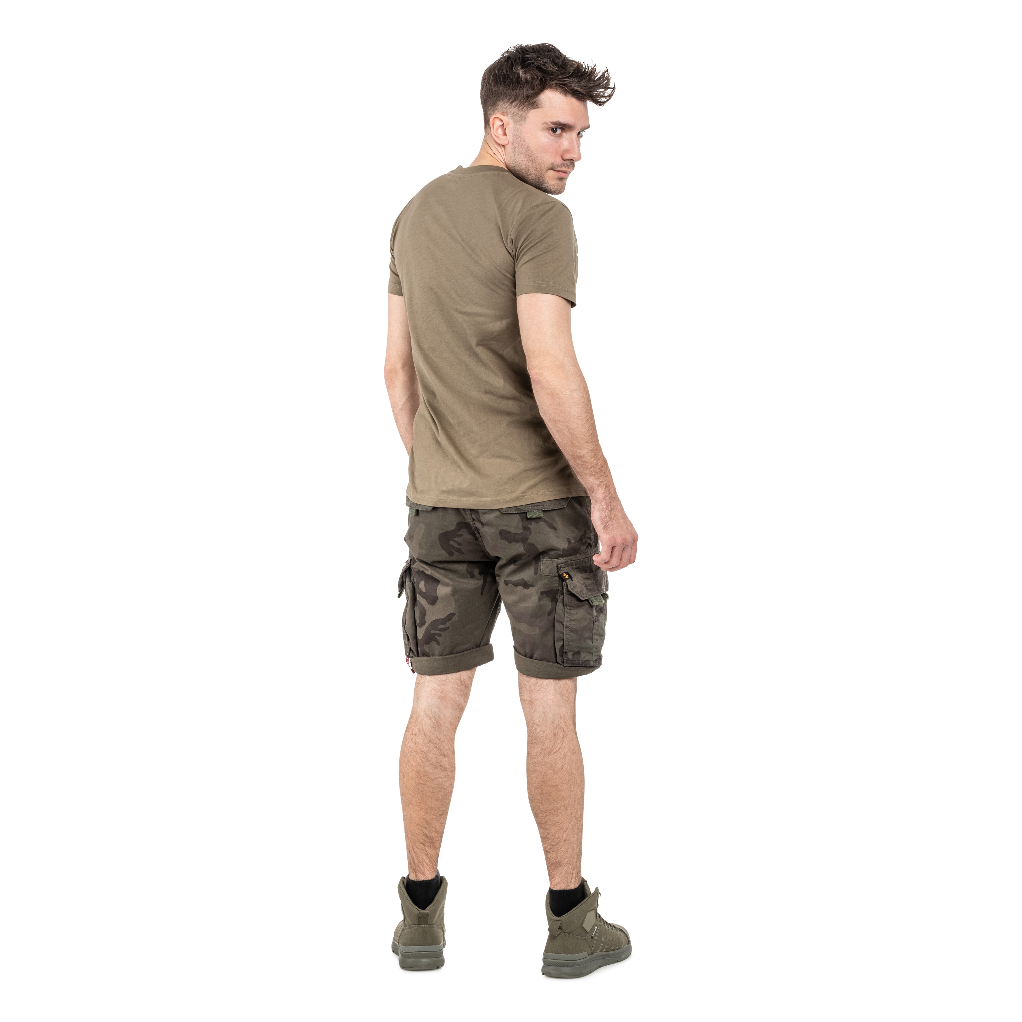 Szorty Alpha Industries Crew Short - Dark Olive Camo